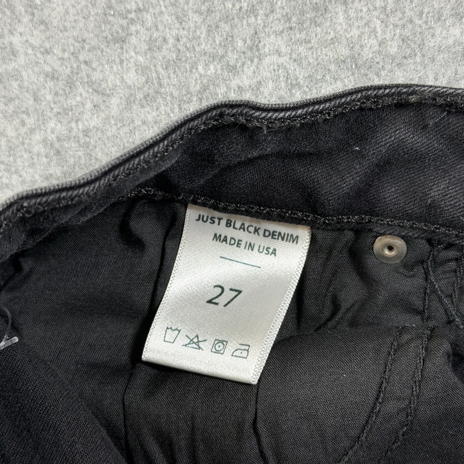 Just Black Jeans Womens 27 Black High Rise Flare Raw Frayed Hem Stretch Denim thumbnail 10