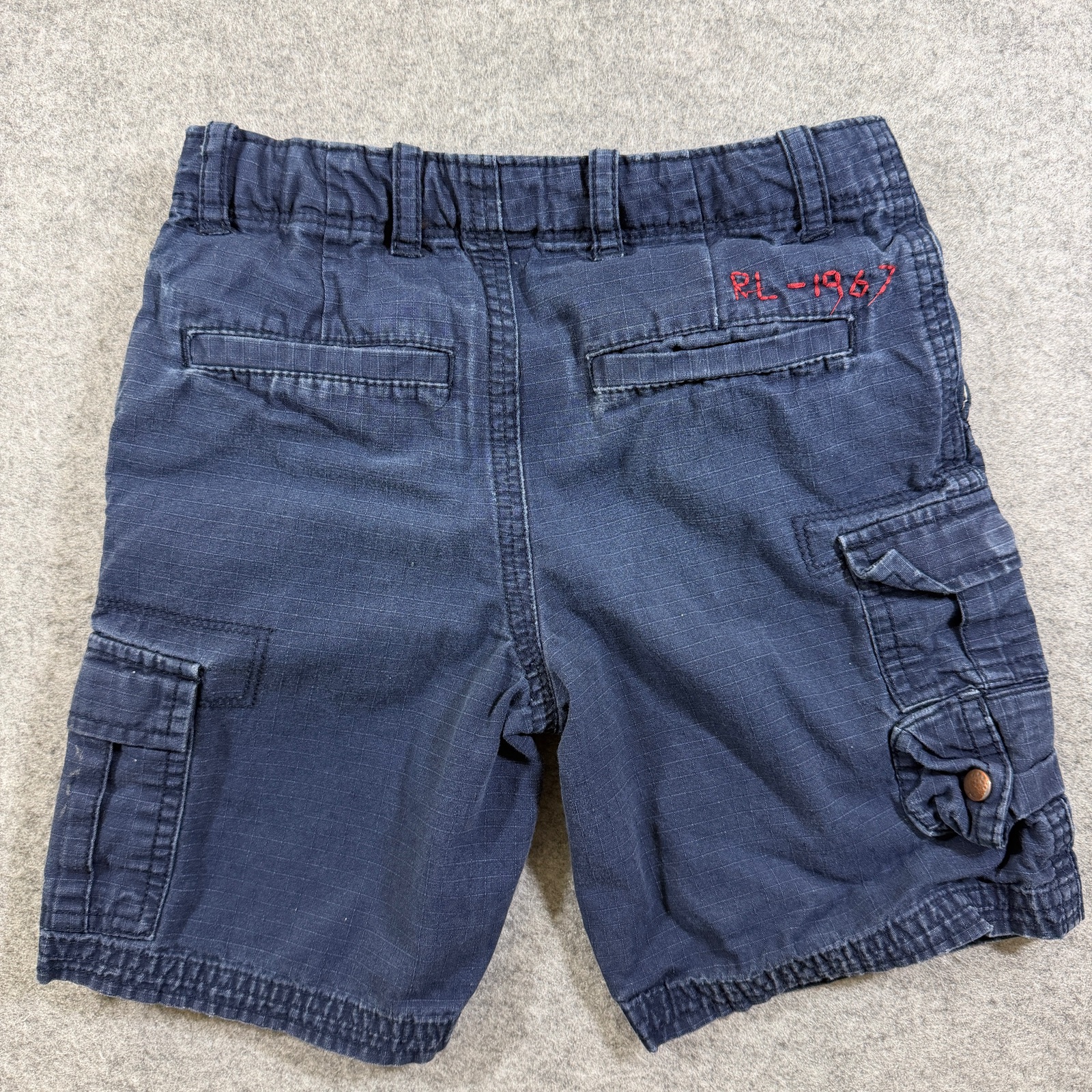 Polo Ralph Lauren Cargo Shorts Boys 5 Navy Blue Cotton Flap Pockets Casual thumbnail 2