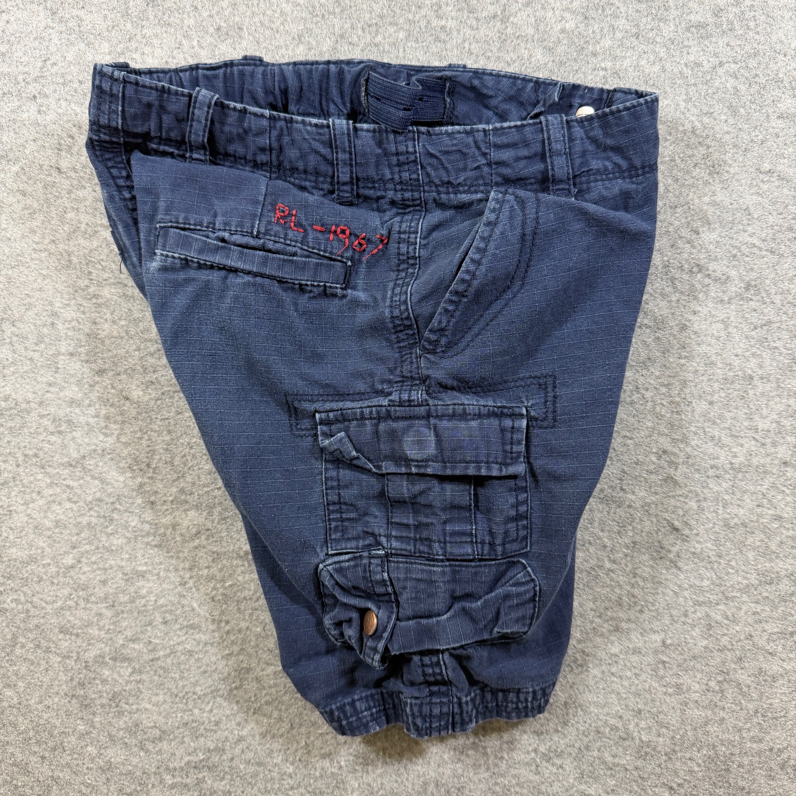 Polo Ralph Lauren Cargo Shorts Boys 5 Navy Blue Cotton Flap Pockets Casual thumbnail 3