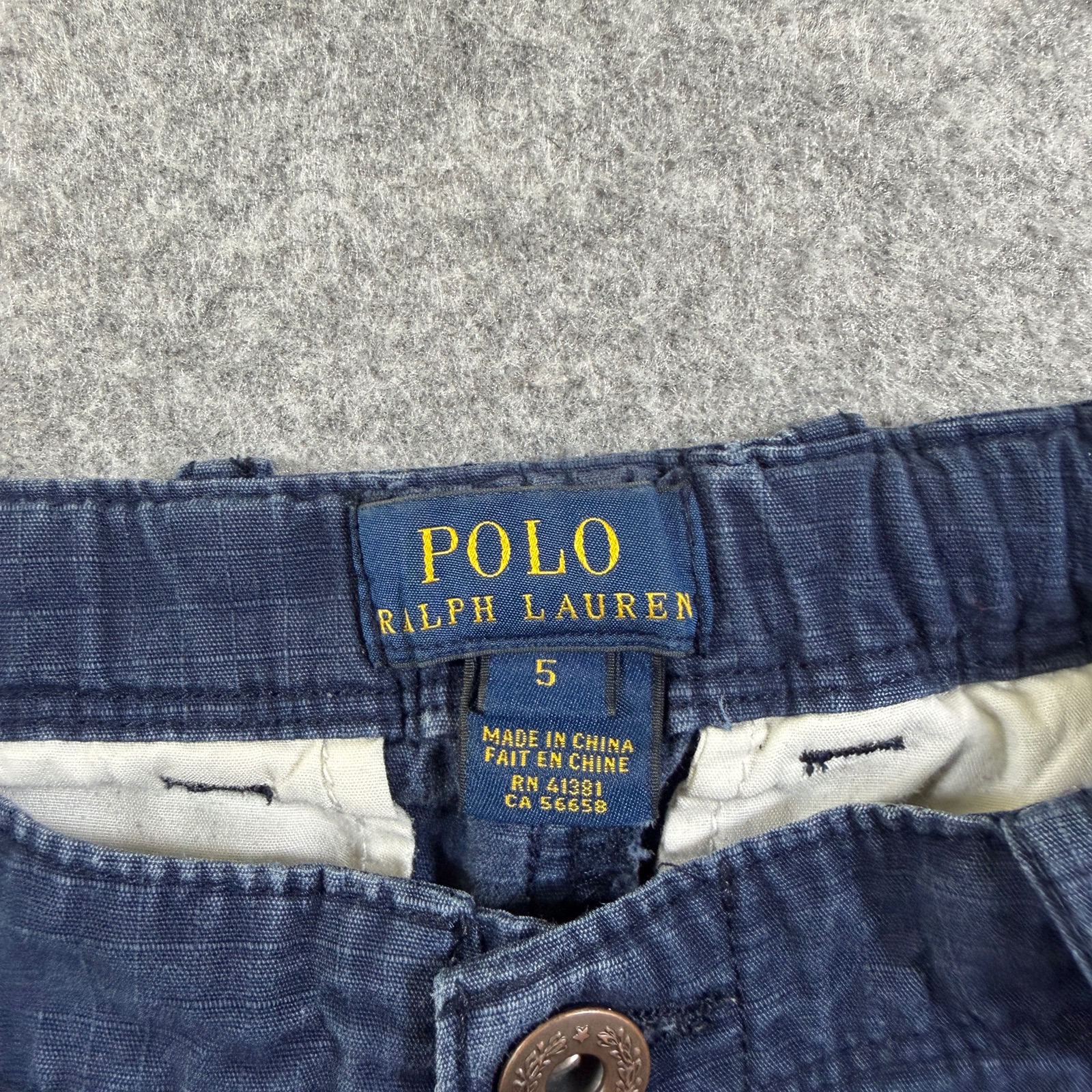 Polo Ralph Lauren Cargo Shorts Boys 5 Navy Blue Cotton Flap Pockets Casual thumbnail 5