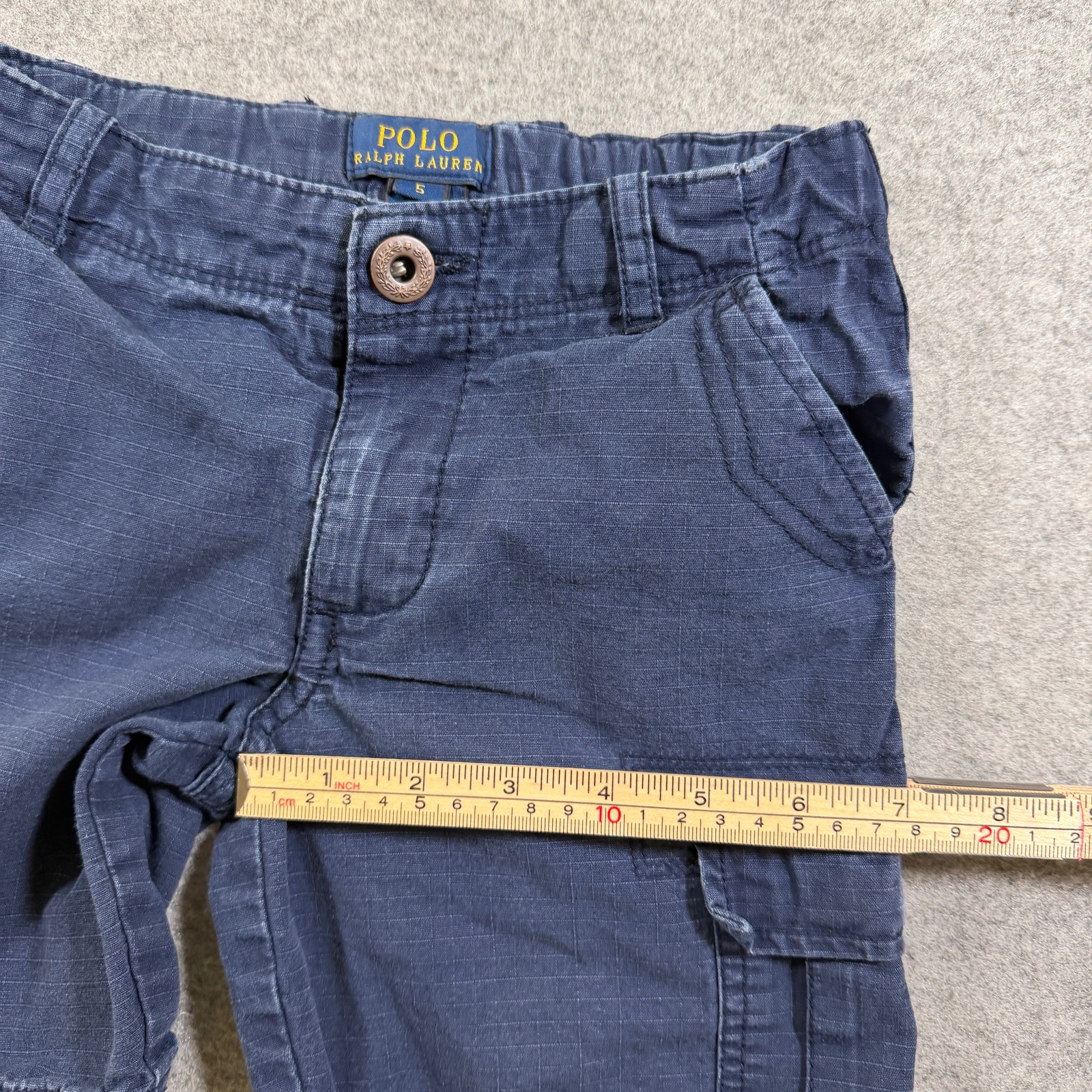 Polo Ralph Lauren Cargo Shorts Boys 5 Navy Blue Cotton Flap Pockets Casual thumbnail 8