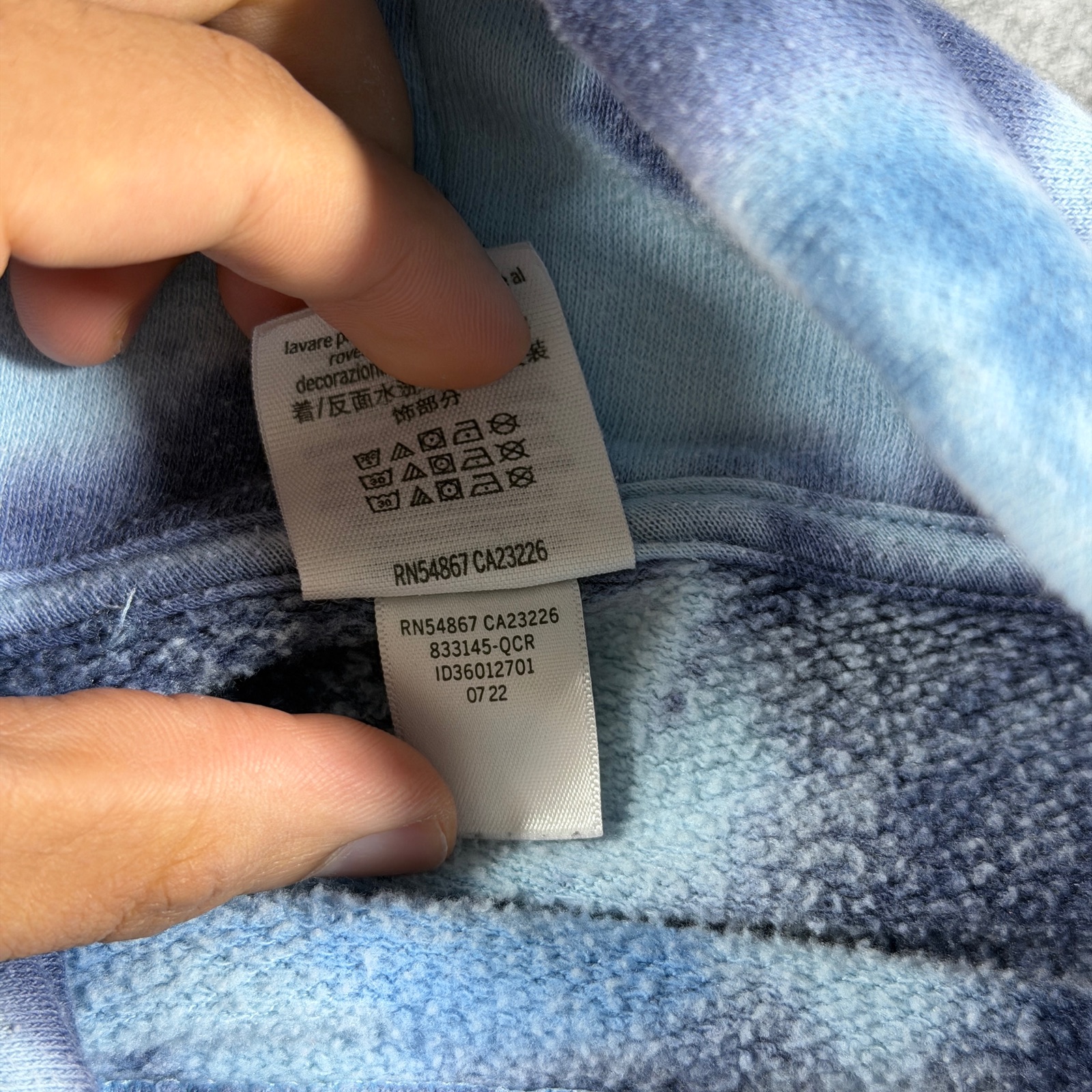 PINK Victorias Secret Sweatshirt Womens S Blue Tie Dye Mock Neck Drawstring Boxy thumbnail 10