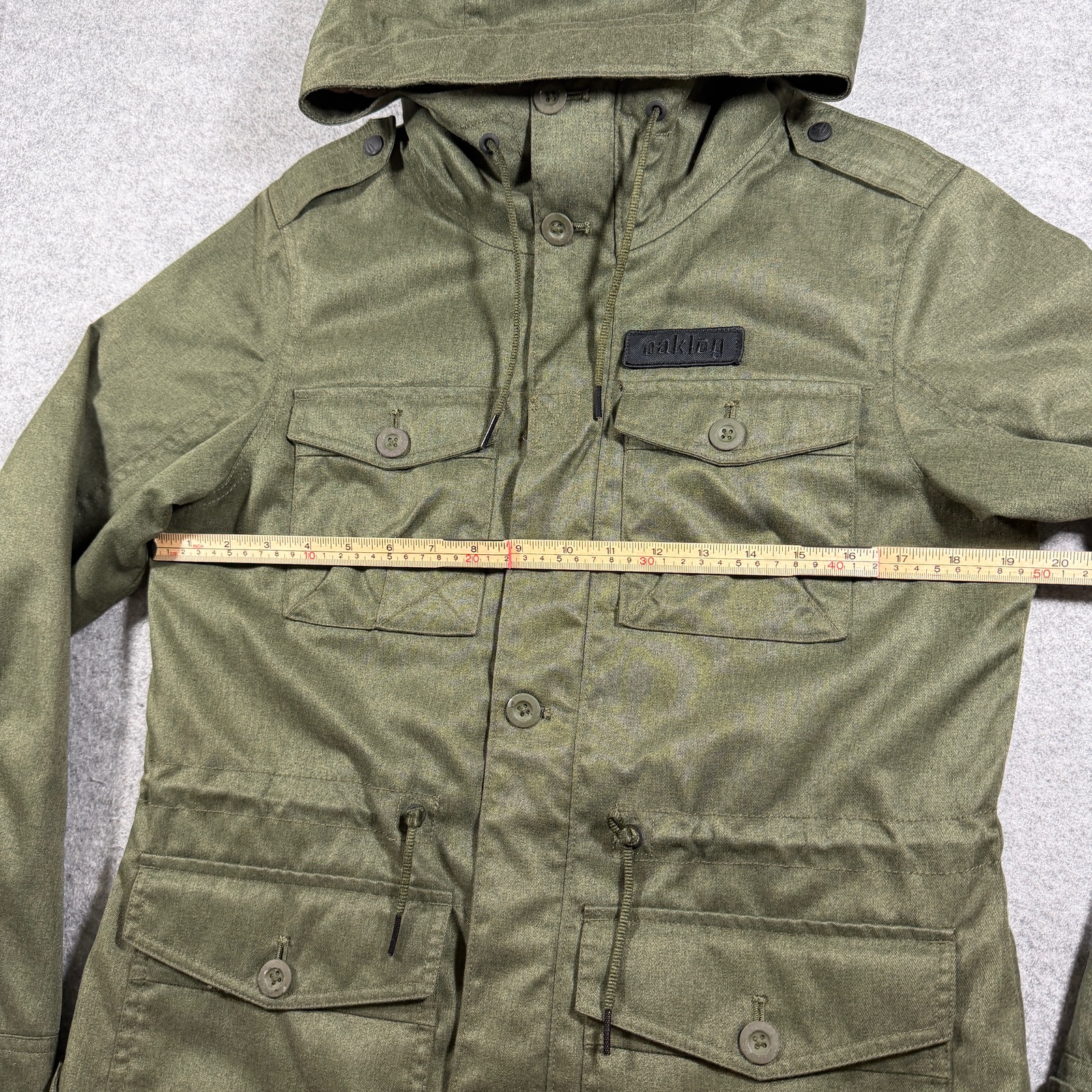 Oakley Field Jacket Mens S/P Olive Green Hooded Faux Fur Trim Military Sherpa thumbnail 6