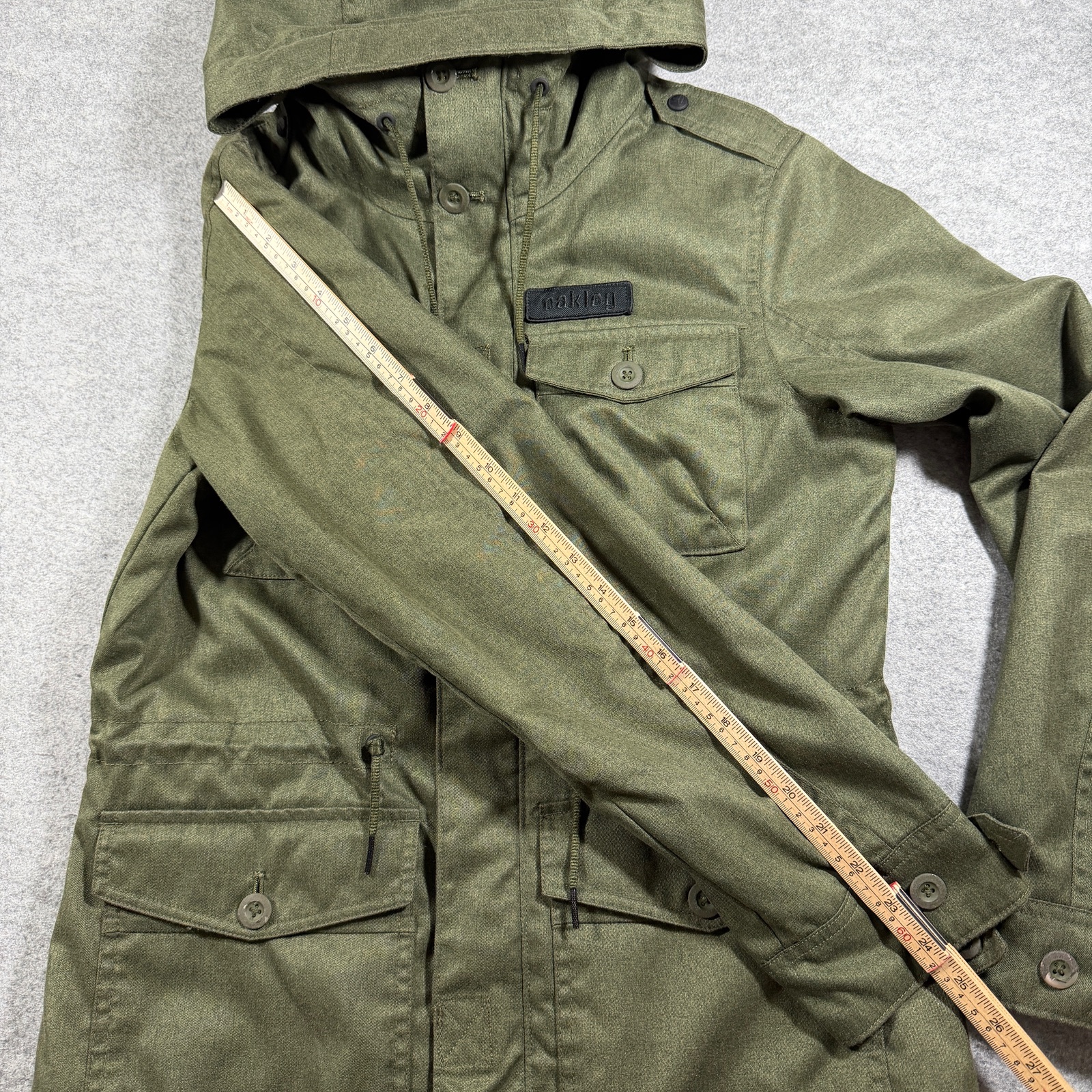 Oakley Field Jacket Mens S/P Olive Green Hooded Faux Fur Trim Military Sherpa thumbnail 8