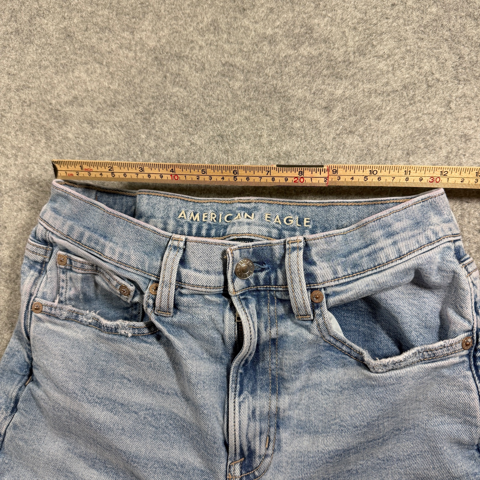 American Eagle 90s Boyfriend Jeans Womens 6 Regular Light Blue Highest Rise thumbnail 7