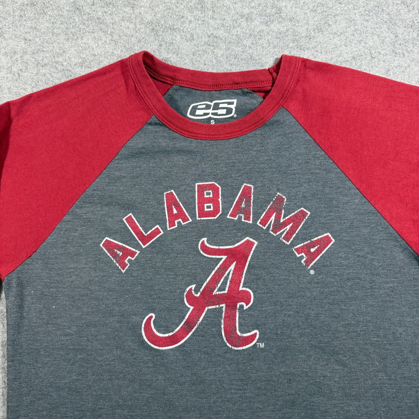 Alabama Crimson Tide Raglan T Shirt Womens S Gray Red 3/4 Sleeve NCAA SEC Sport thumbnail 4