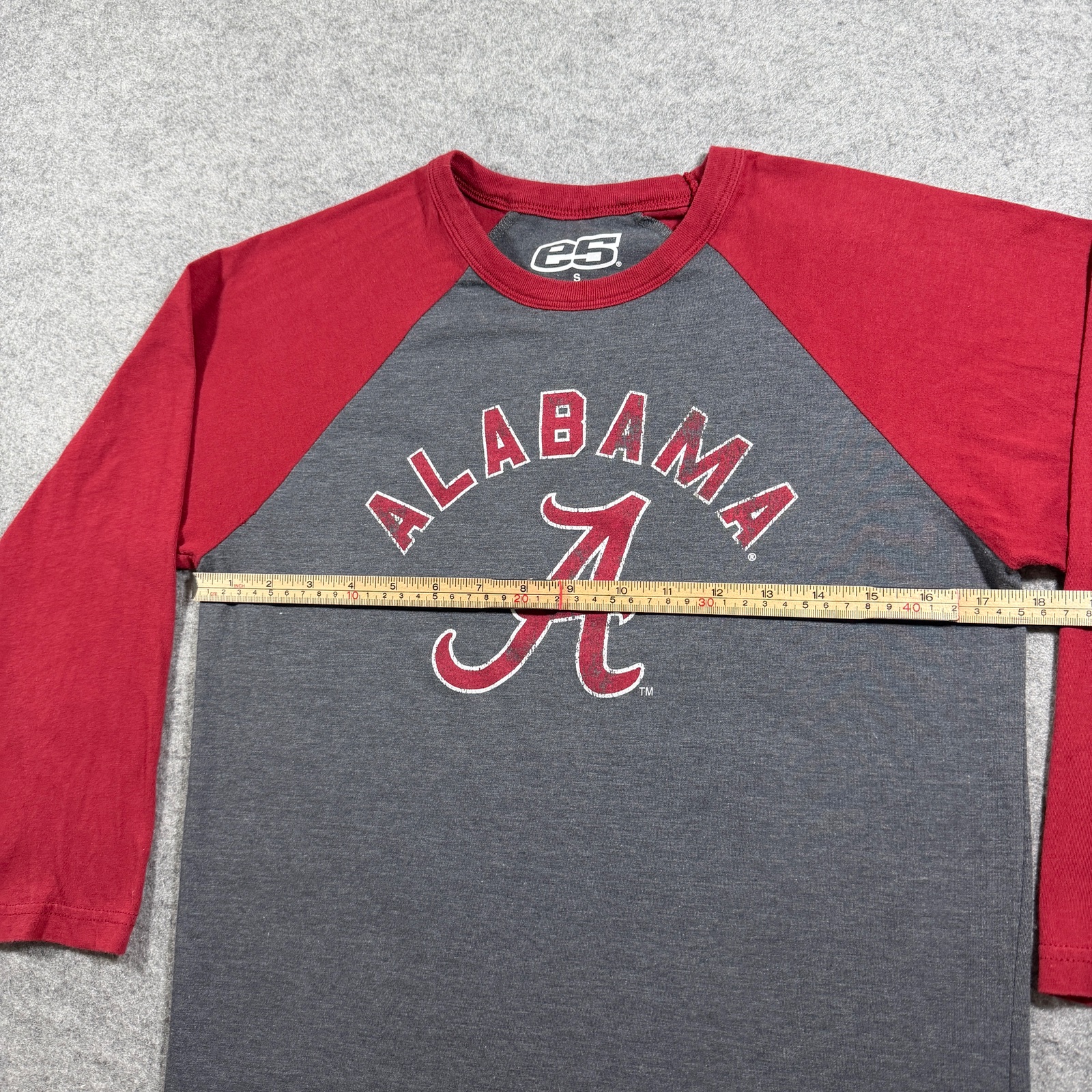 Alabama Crimson Tide Raglan T Shirt Womens S Gray Red 3/4 Sleeve NCAA SEC Sport thumbnail 7