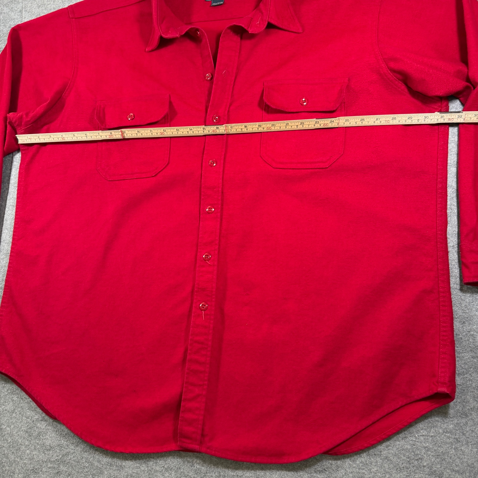 Vintage Woolrich Chamois Shirt Mens 3XL Red Button Up USA Made 80s 90s Pockets thumbnail 6
