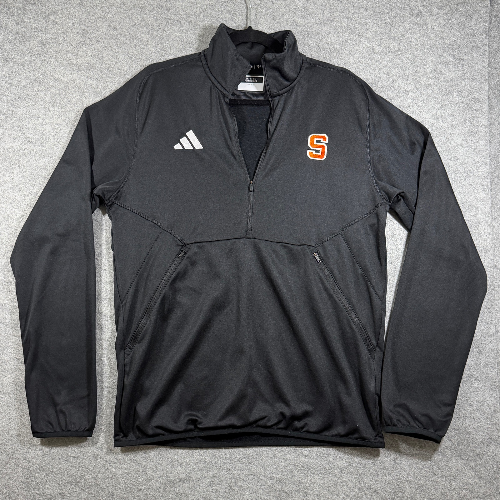 Adidas Syracuse Orange 1/4 Zip Pullover Mens M Black AEROREADY NCAA Athletic