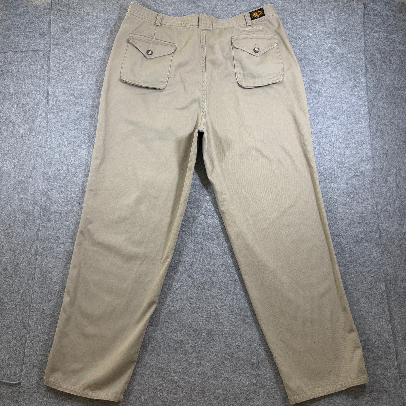 Woolrich Pants Mens 38x30 Khaki Pleated Front Cotton Chino Relaxed Fit Workwear thumbnail 2