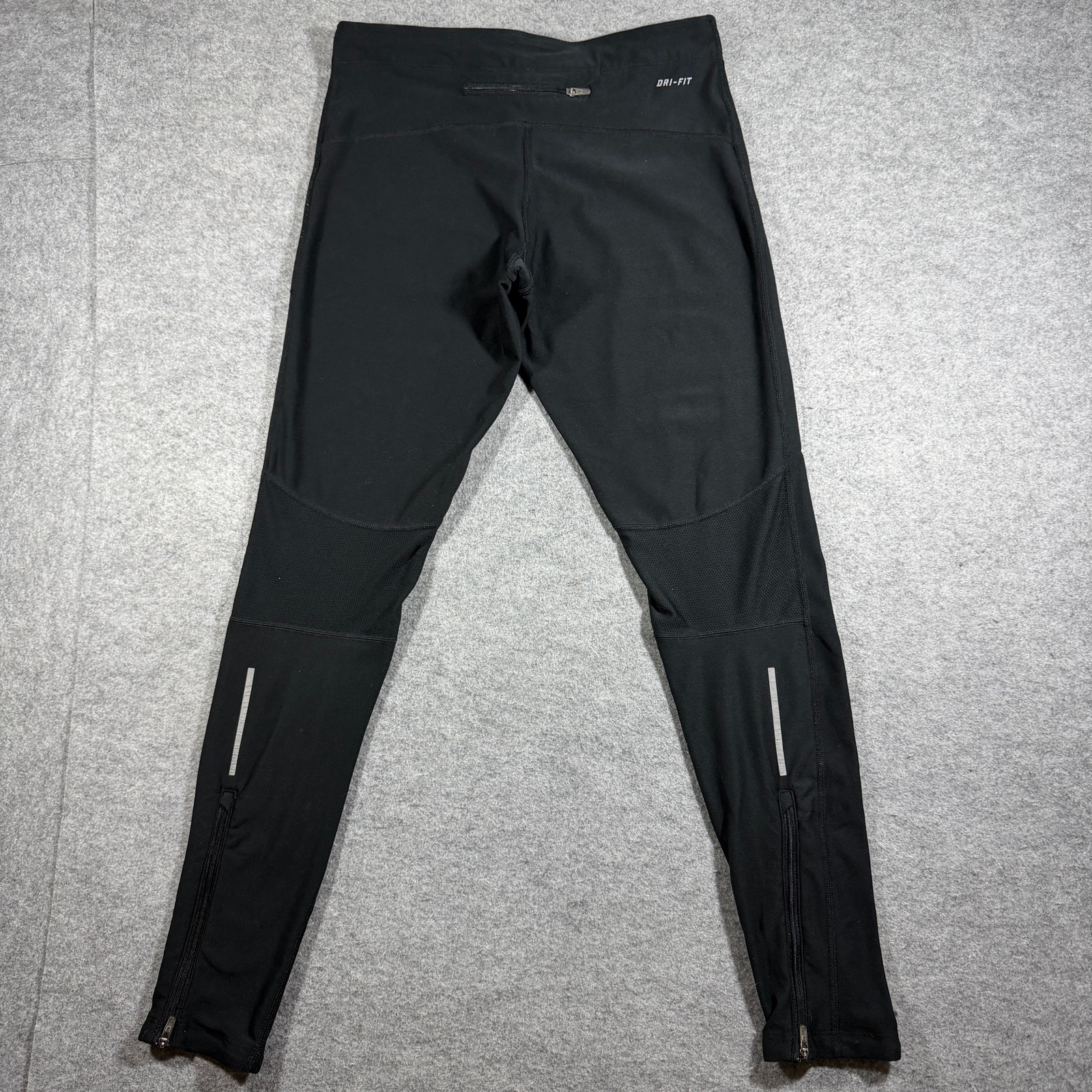 Nike Dri-FIT Running Tights Women M Black Reflective Ankle Zip Pocket Drawstring thumbnail 2