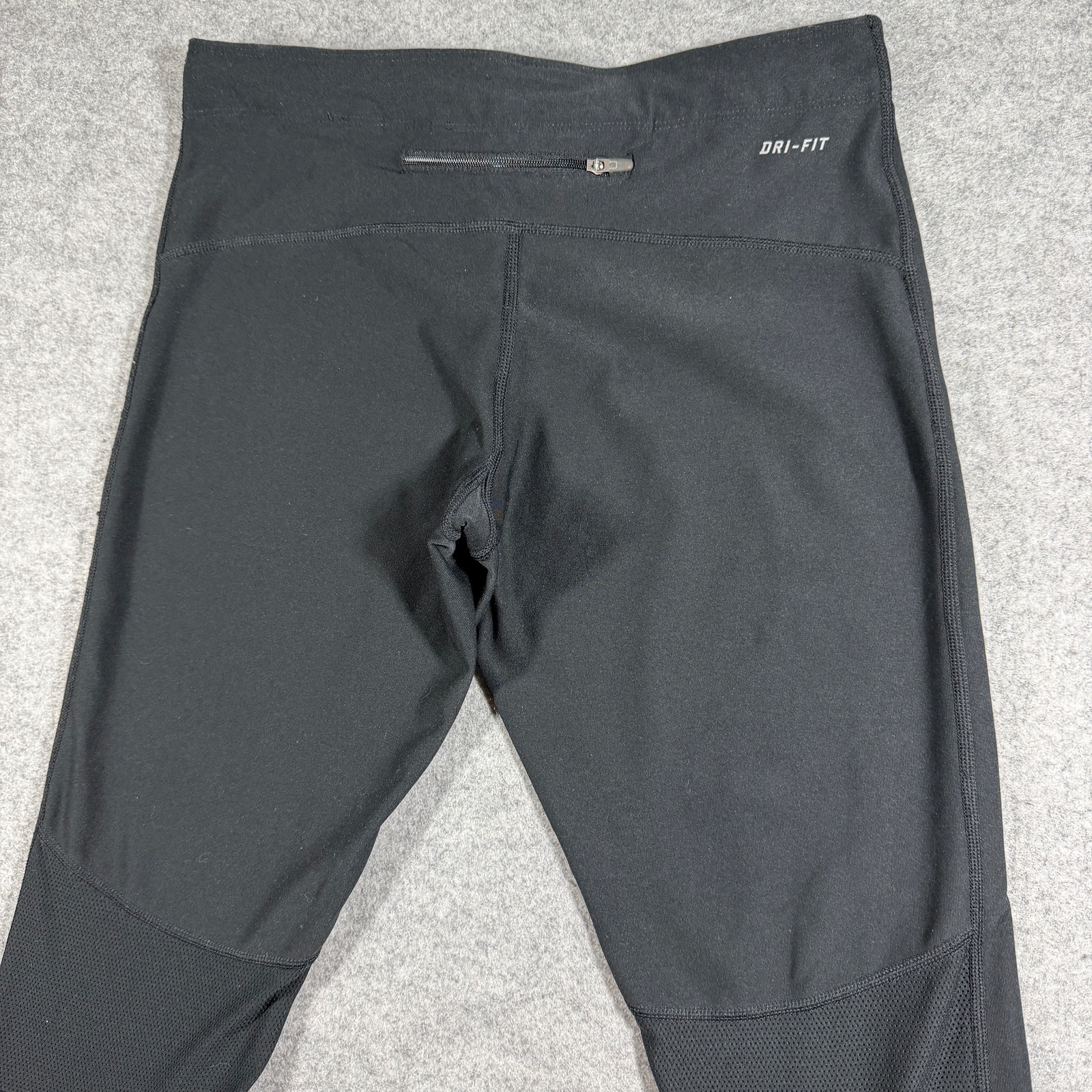 Nike Dri-FIT Running Tights Women M Black Reflective Ankle Zip Pocket Drawstring thumbnail 4