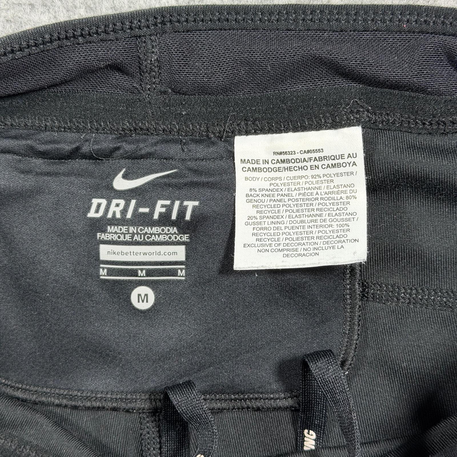 Nike Dri-FIT Running Tights Women M Black Reflective Ankle Zip Pocket Drawstring thumbnail 6