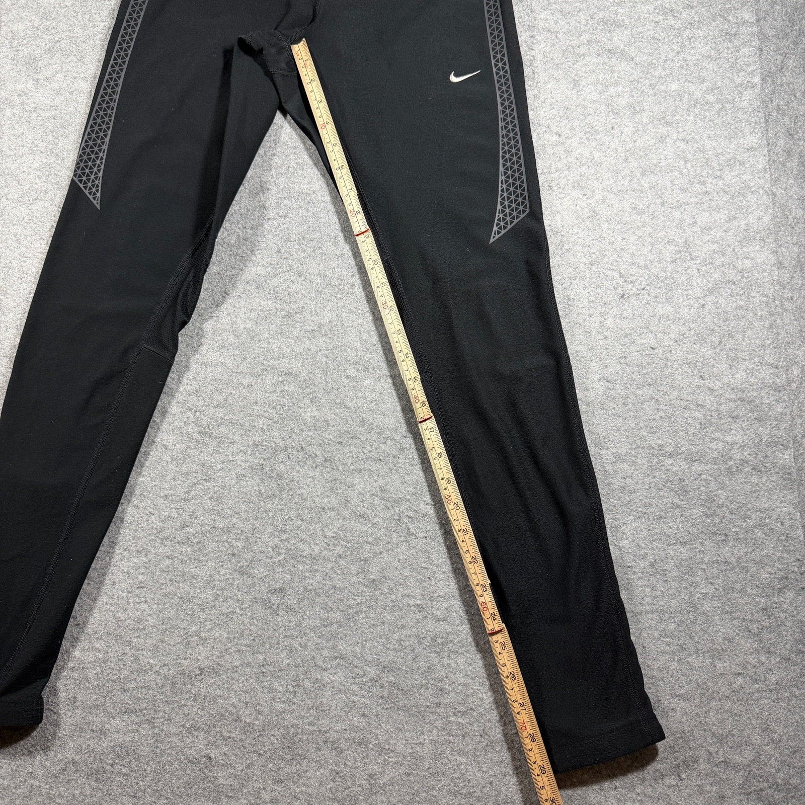 Nike Dri-FIT Running Tights Women M Black Reflective Ankle Zip Pocket Drawstring thumbnail 8