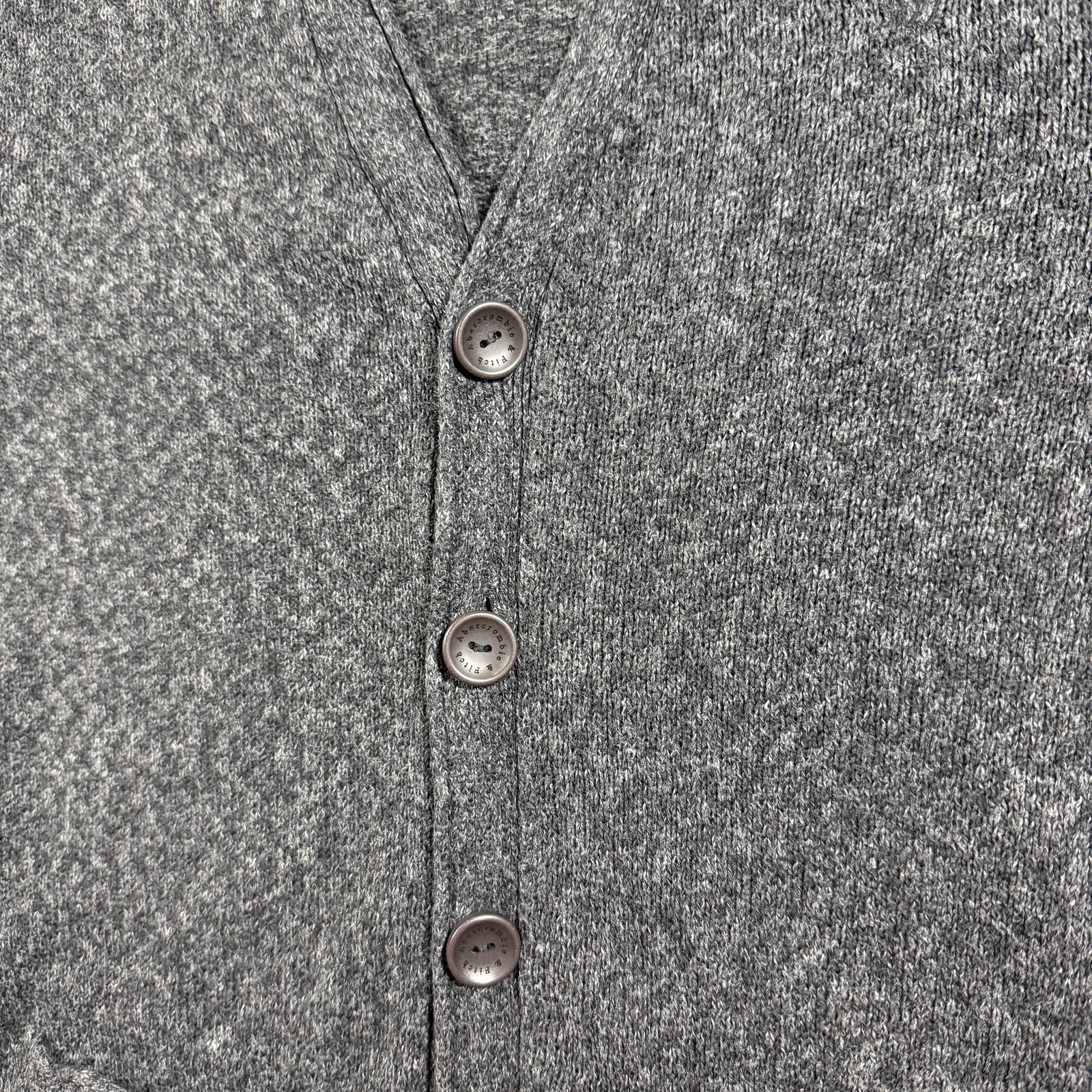 Abercrombie & Fitch Cardigan Sweater Mens M Charcoal Gray Button Front Preppy thumbnail 10