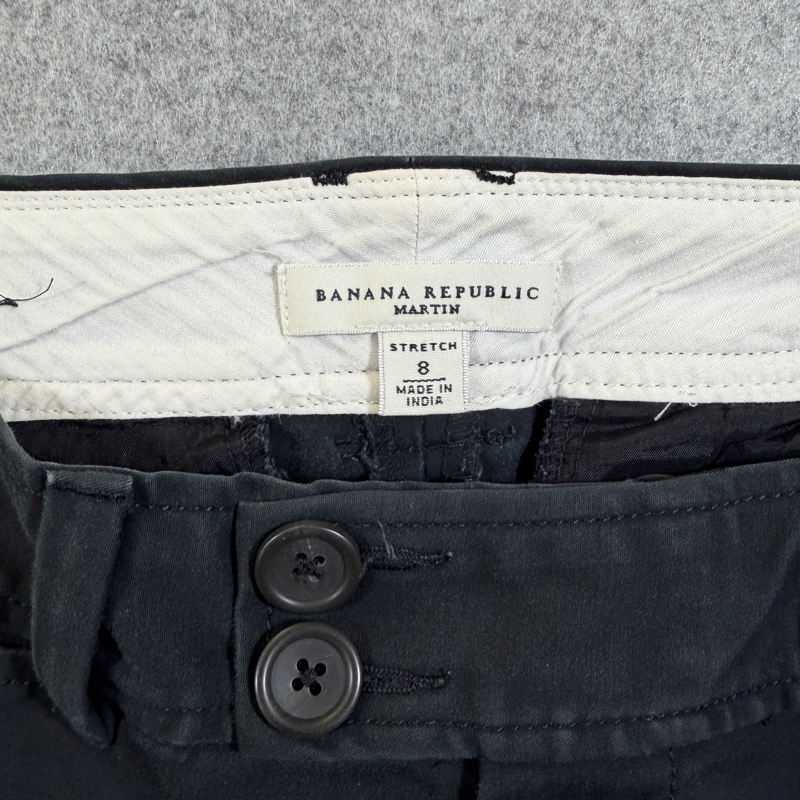 Banana Republic Martin Pants Womens 8 Black Slim Fit Stretch Cotton Trousers thumbnail 3