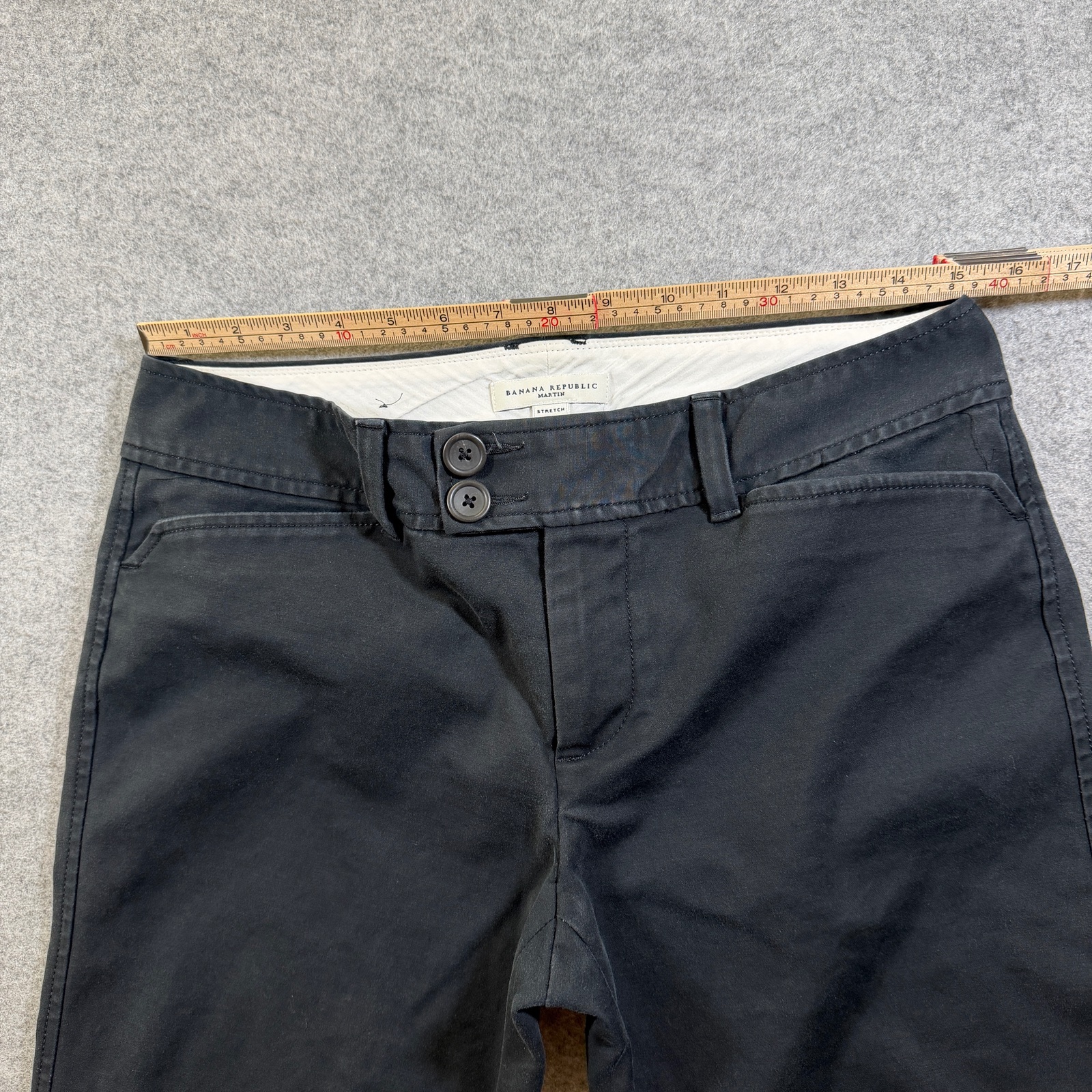 Banana Republic Martin Pants Womens 8 Black Slim Fit Stretch Cotton Trousers thumbnail 5