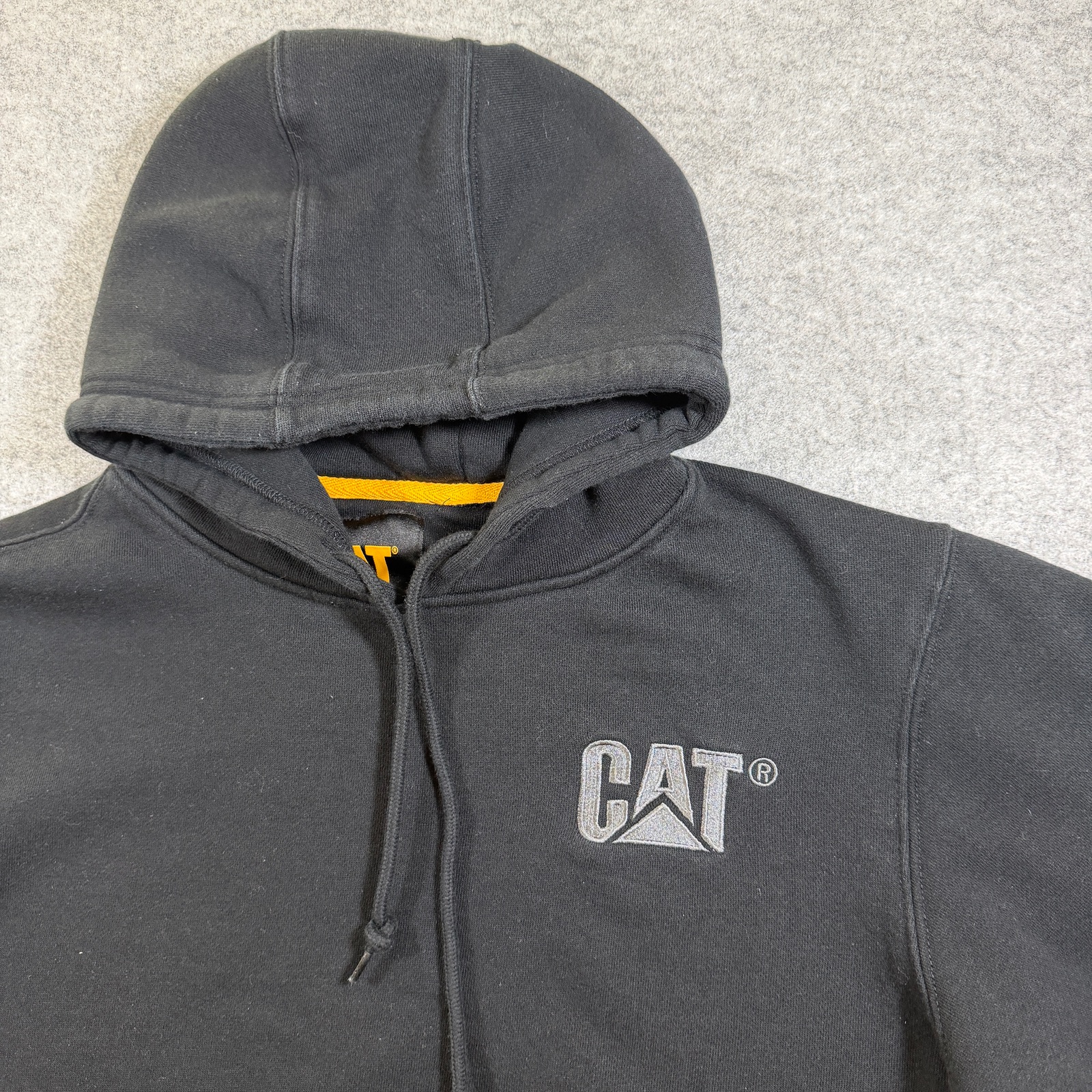 CAT Caterpillar Hoodie Mens M Black Heavyweight Fleece Workwear Embroidered Logo thumbnail 4