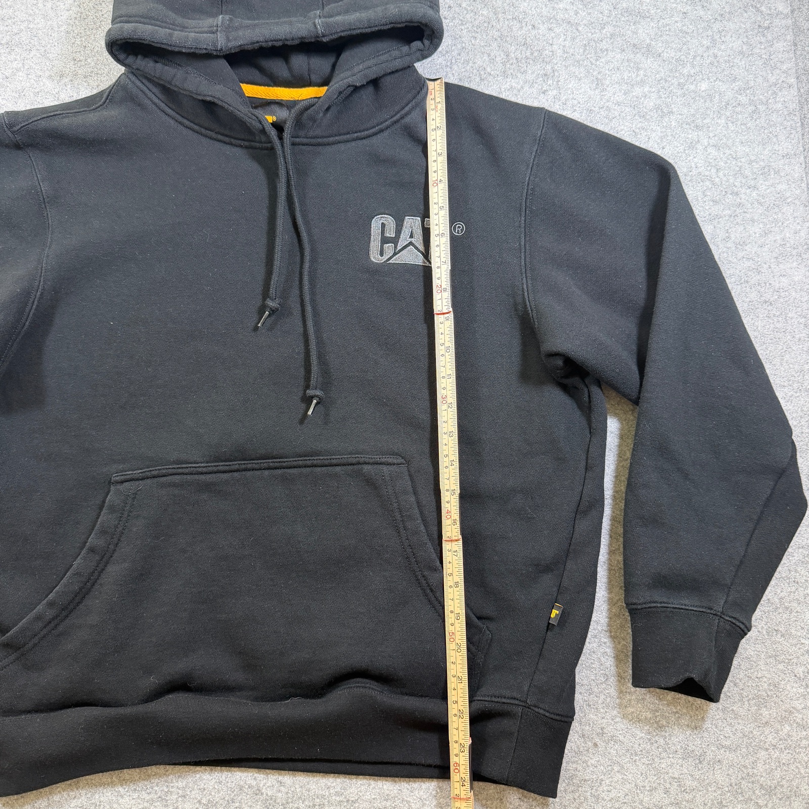 CAT Caterpillar Hoodie Mens M Black Heavyweight Fleece Workwear Embroidered Logo thumbnail 6