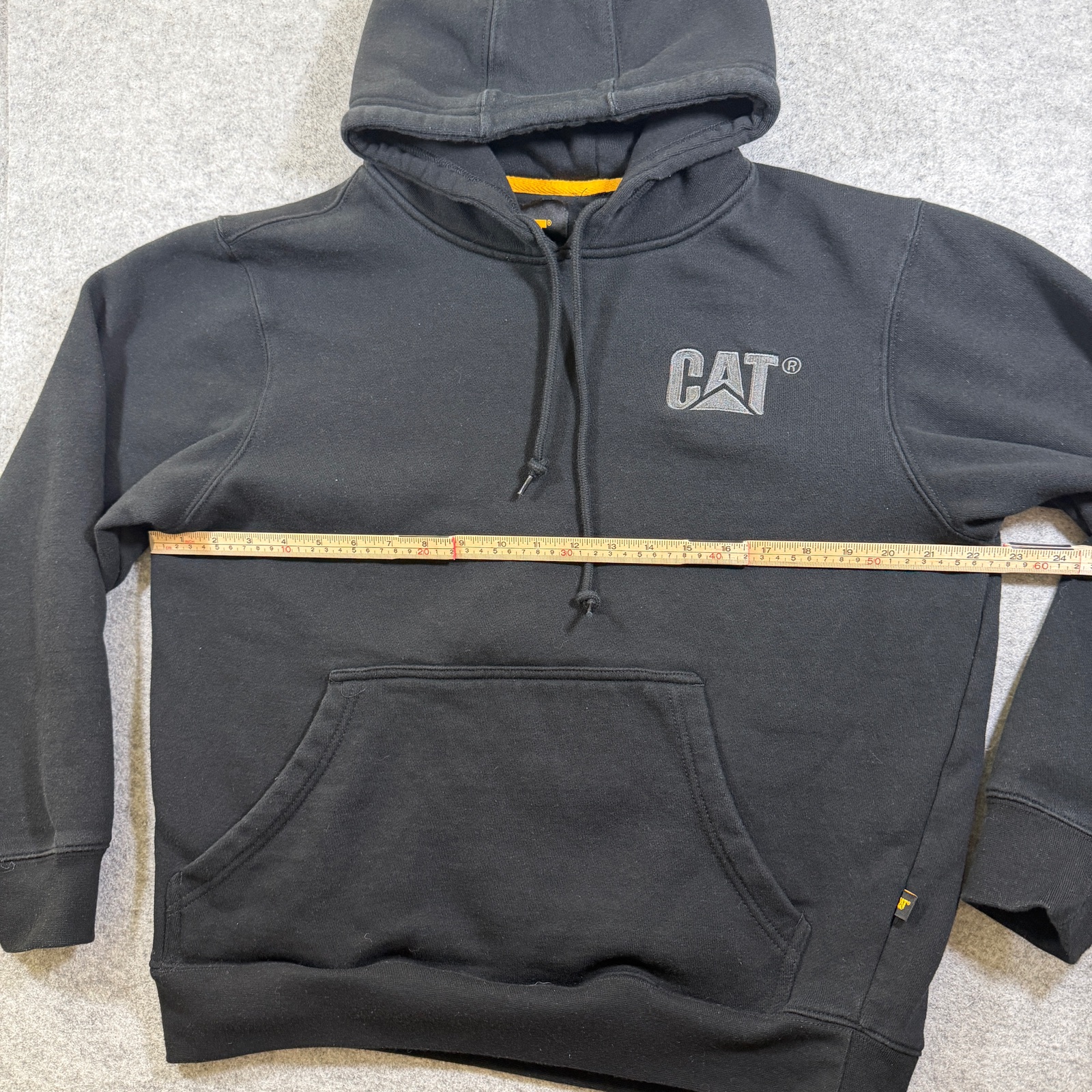 CAT Caterpillar Hoodie Mens M Black Heavyweight Fleece Workwear Embroidered Logo thumbnail 7