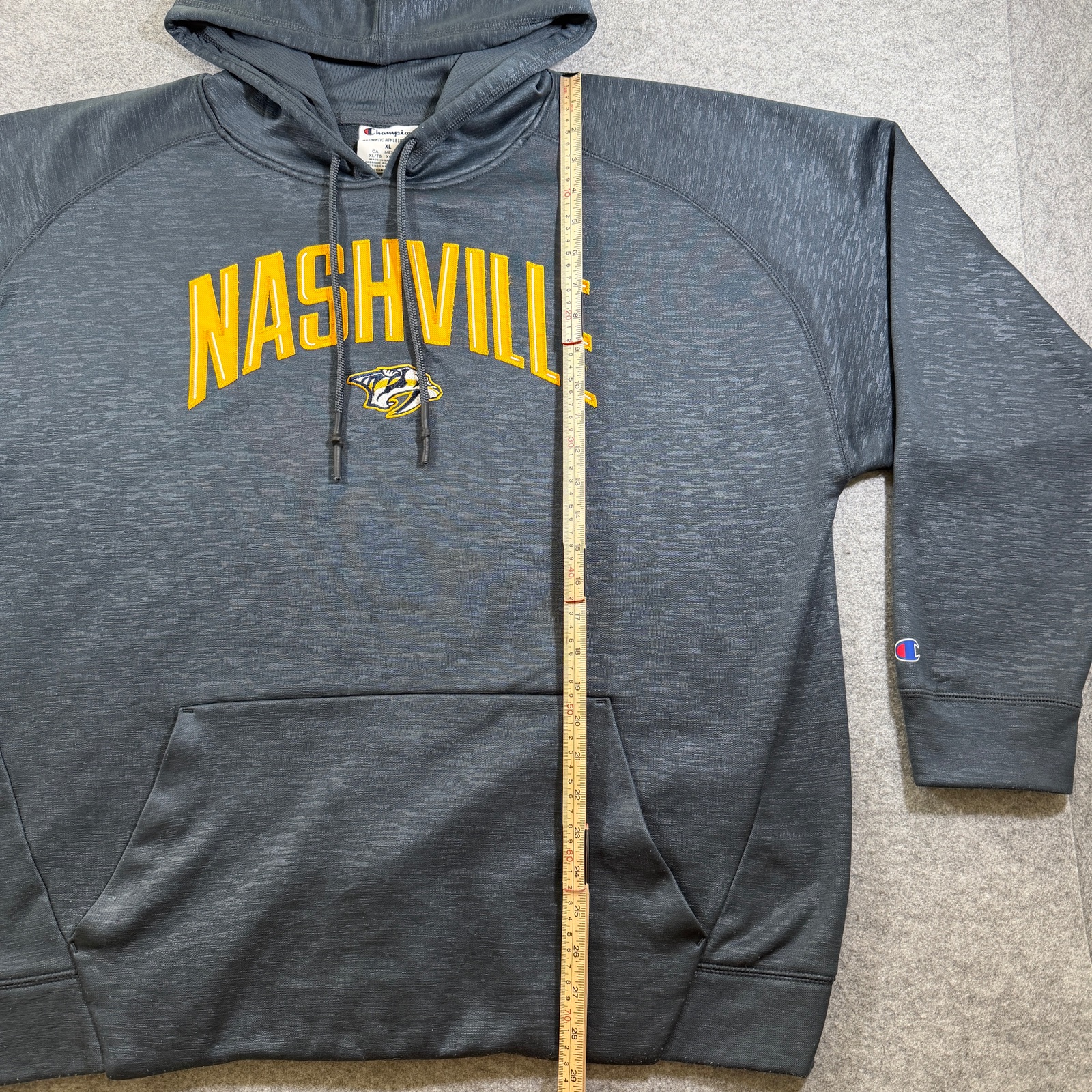 Champion Nashville Predators Hoodie Mens XL Heather Gray NHL Fleece Pullover thumbnail 6