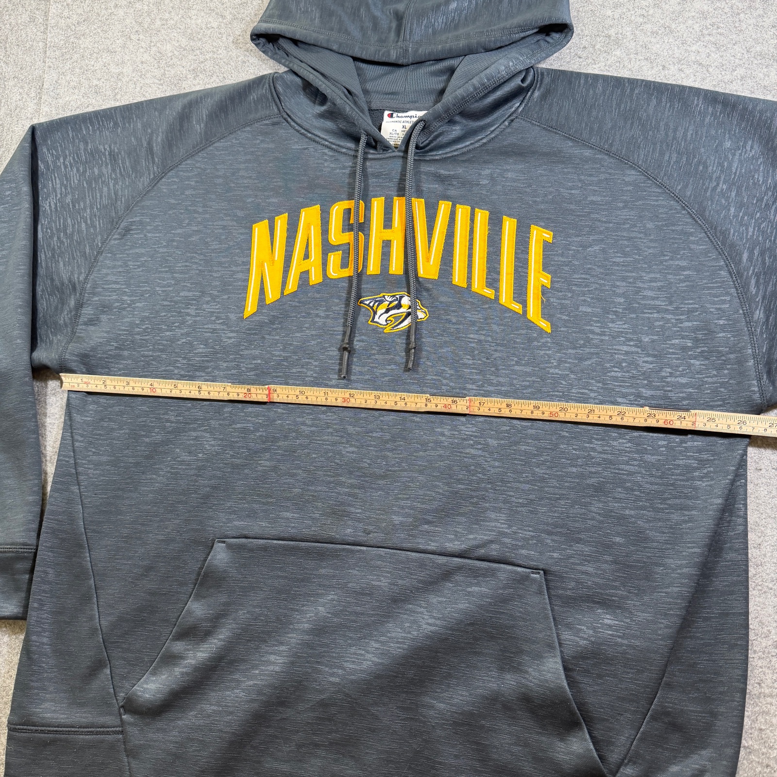 Champion Nashville Predators Hoodie Mens XL Heather Gray NHL Fleece Pullover thumbnail 7