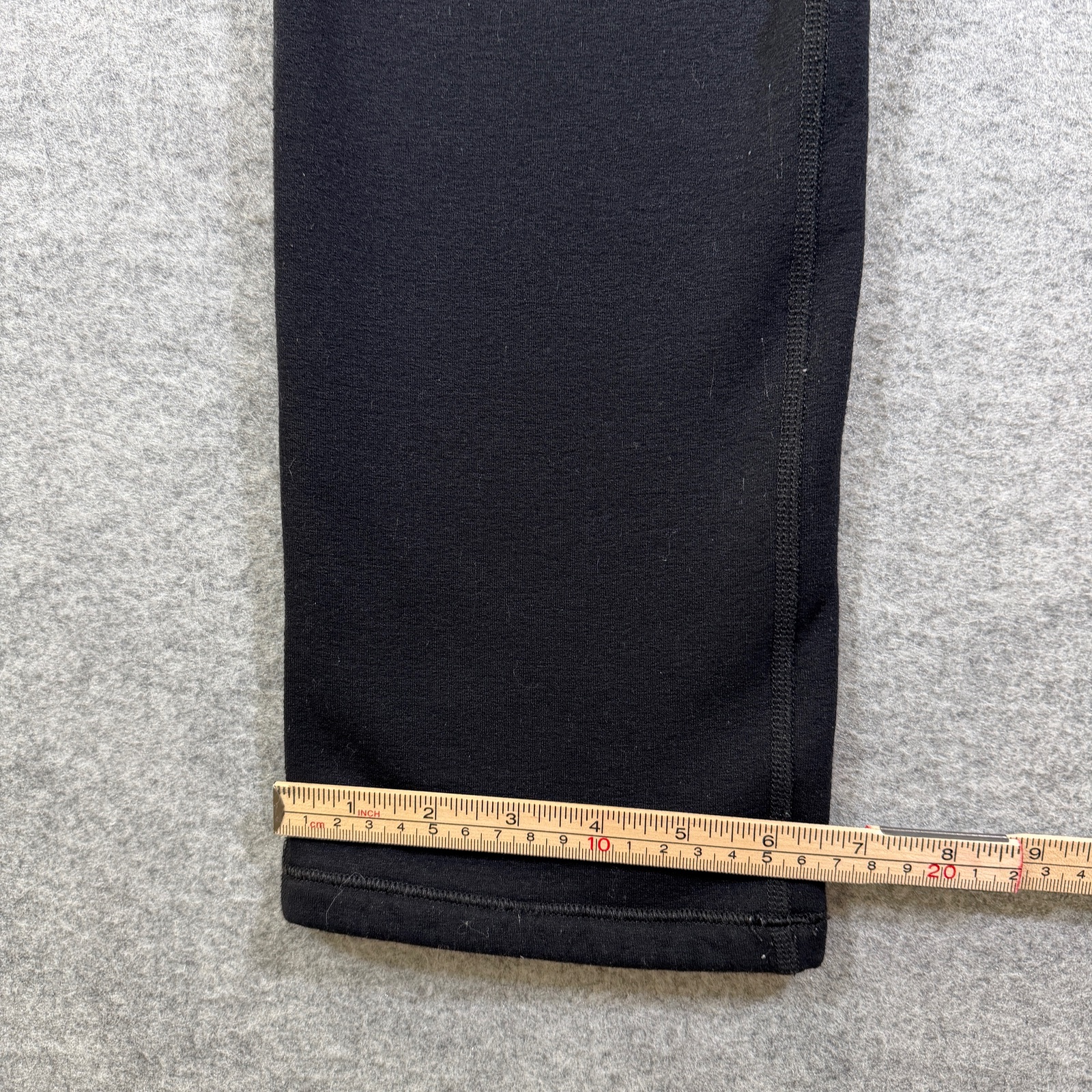 L.L.Bean Fleece Lined Leggings Womens M Black Yoga Stretch Drawstring Zip Pocket thumbnail 8
