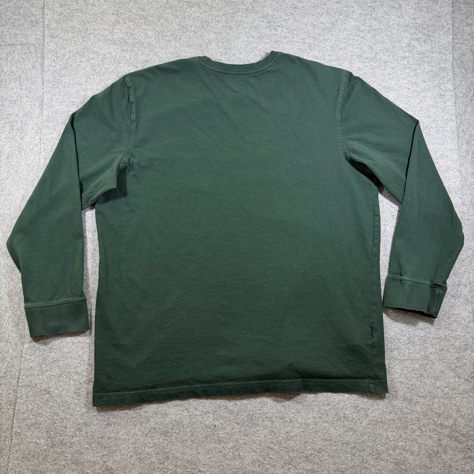 Eddie Bauer Long Sleeve T Shirt Mens XL Dark Green Cotton Crew Neck Logo Tab thumbnail 2
