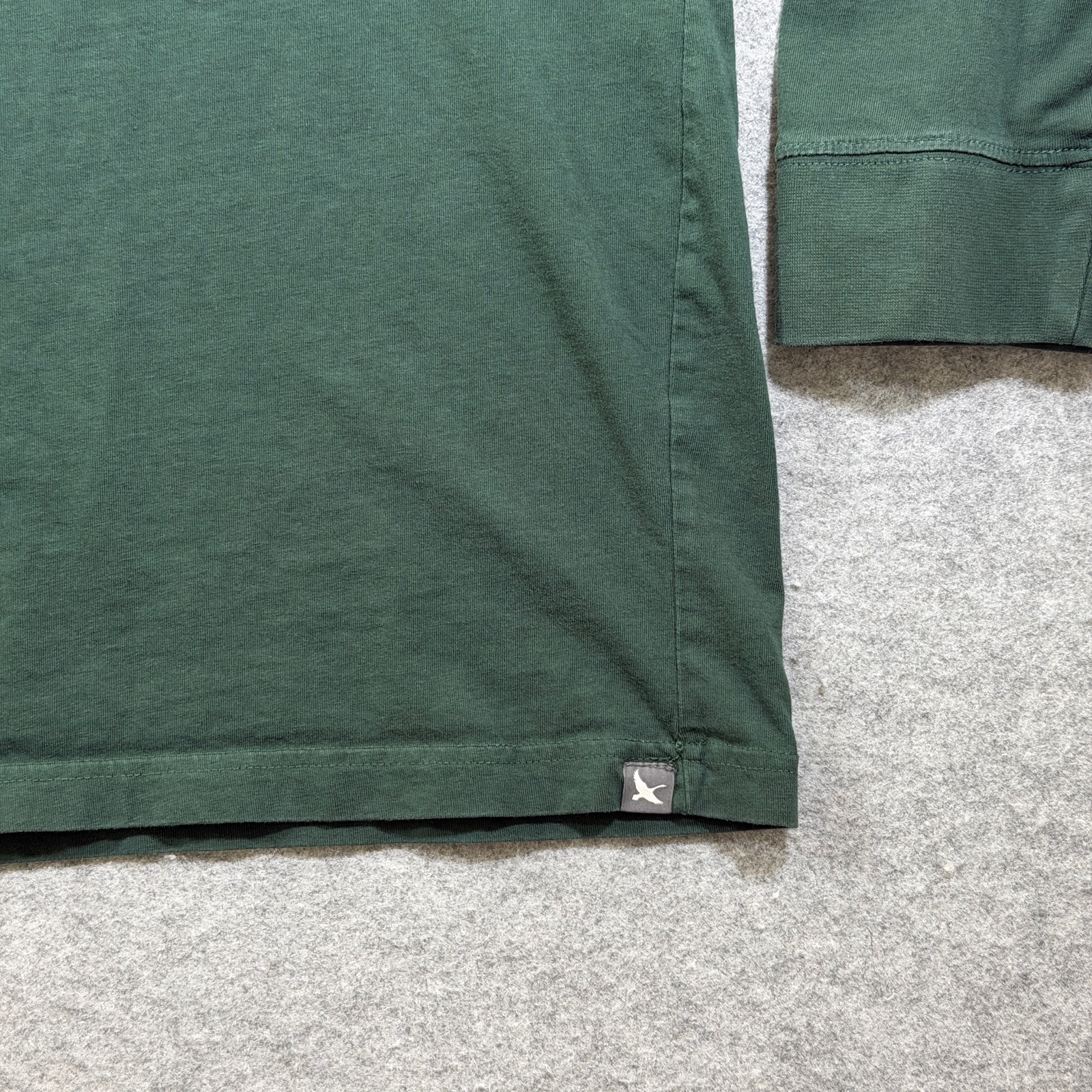 Eddie Bauer Long Sleeve T Shirt Mens XL Dark Green Cotton Crew Neck Logo Tab thumbnail 3