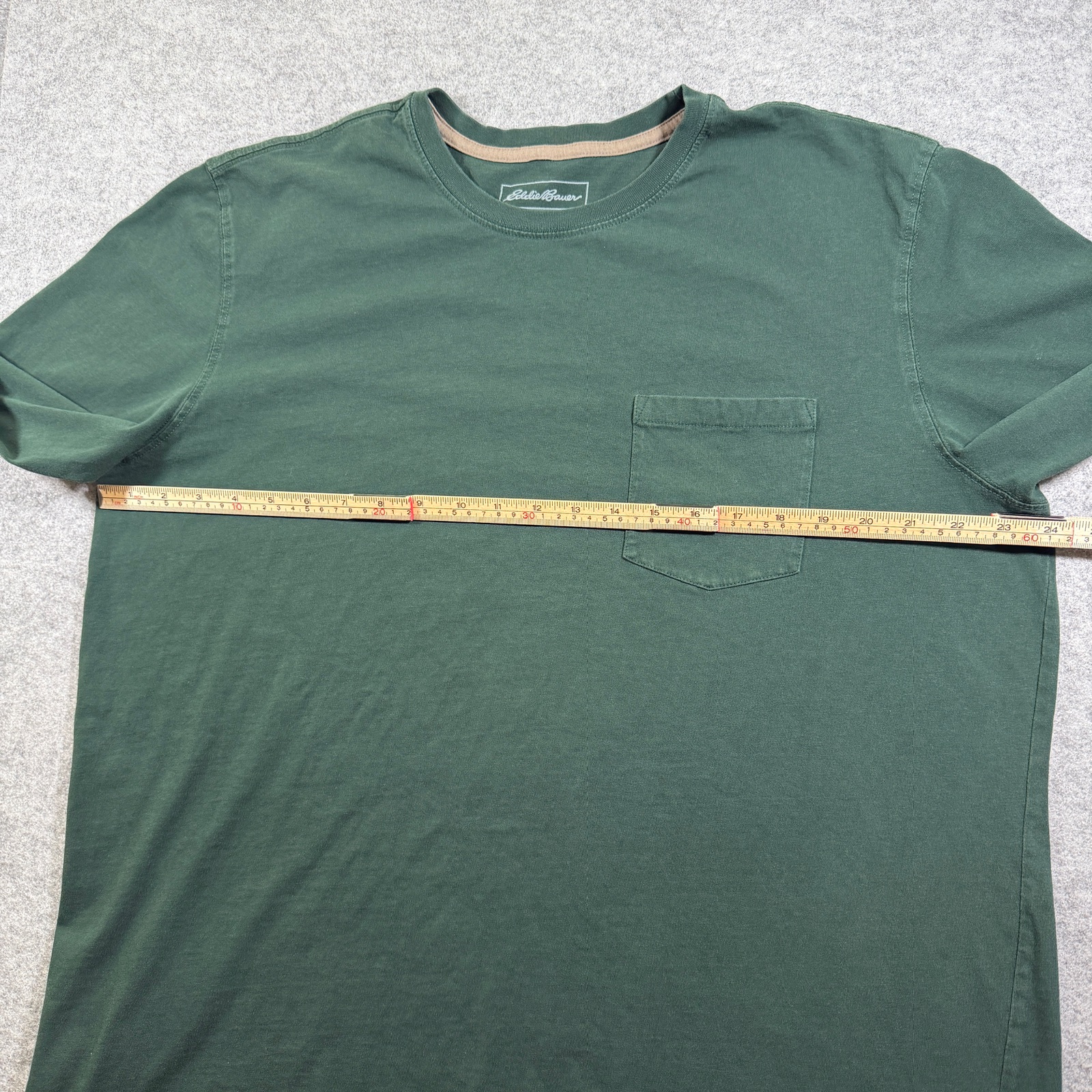 Eddie Bauer Long Sleeve T Shirt Mens XL Dark Green Cotton Crew Neck Logo Tab thumbnail 7