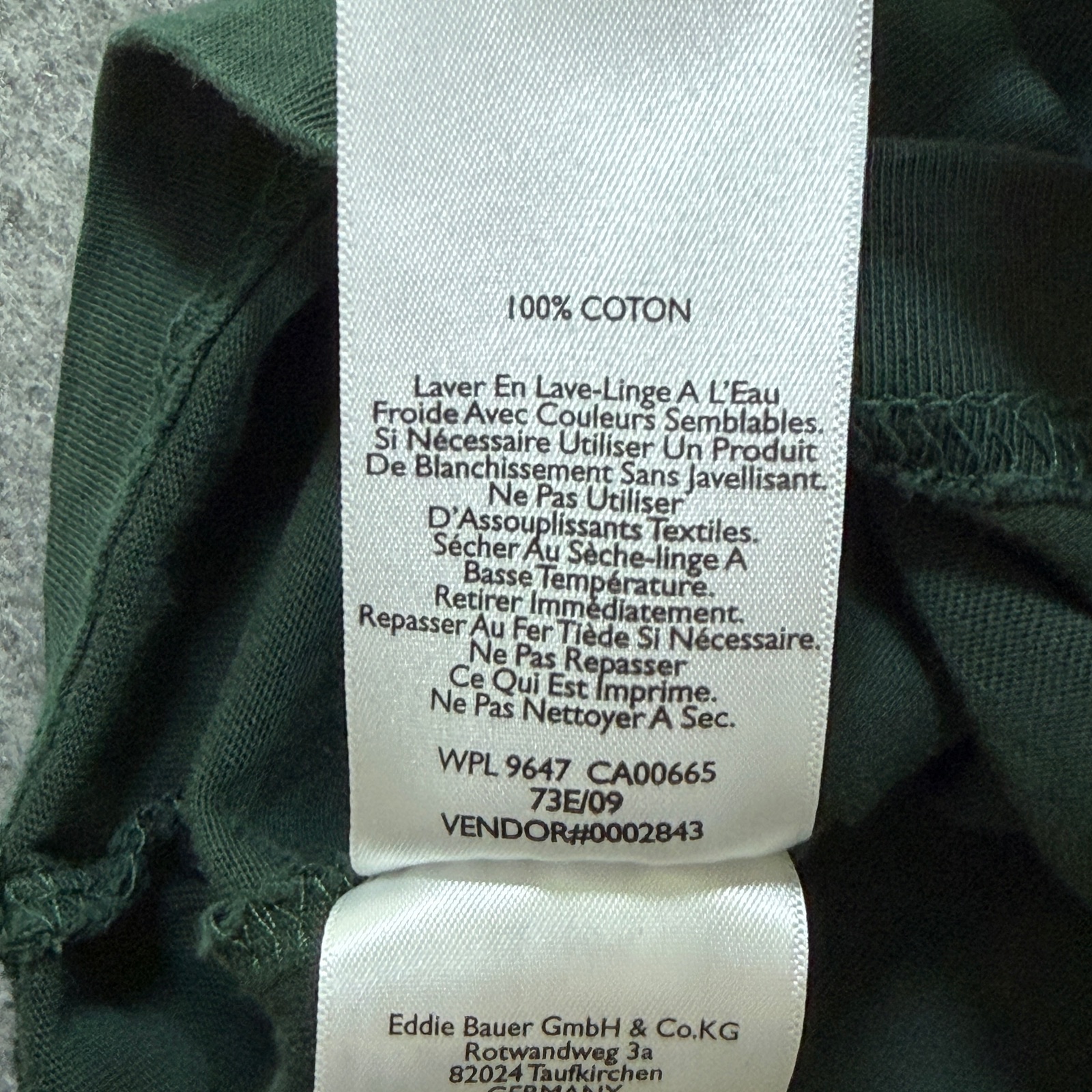 Eddie Bauer Long Sleeve T Shirt Mens XL Dark Green Cotton Crew Neck Logo Tab thumbnail 9