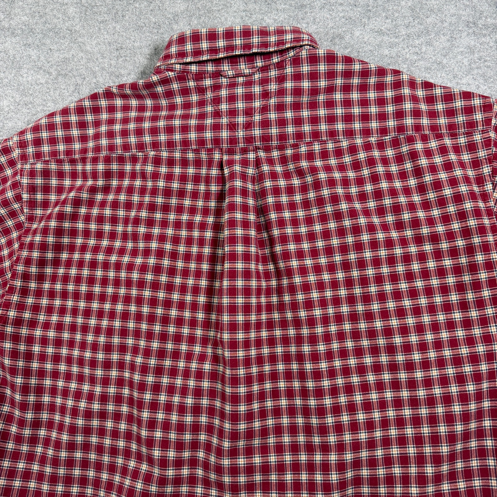 Vintage Y2K Tommy Hilfiger Shirt Mens XL Red Plaid Short Sleeve Button Up Preppy thumbnail 4