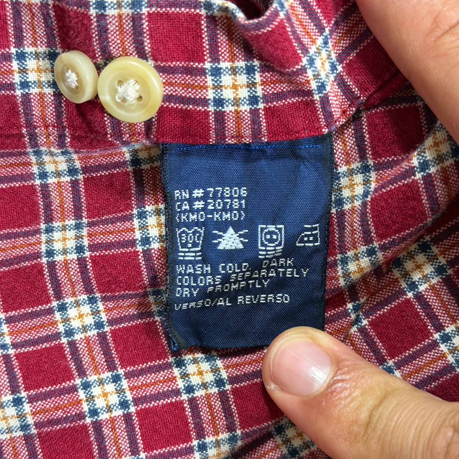 Vintage Y2K Tommy Hilfiger Shirt Mens XL Red Plaid Short Sleeve Button Up Preppy thumbnail 8
