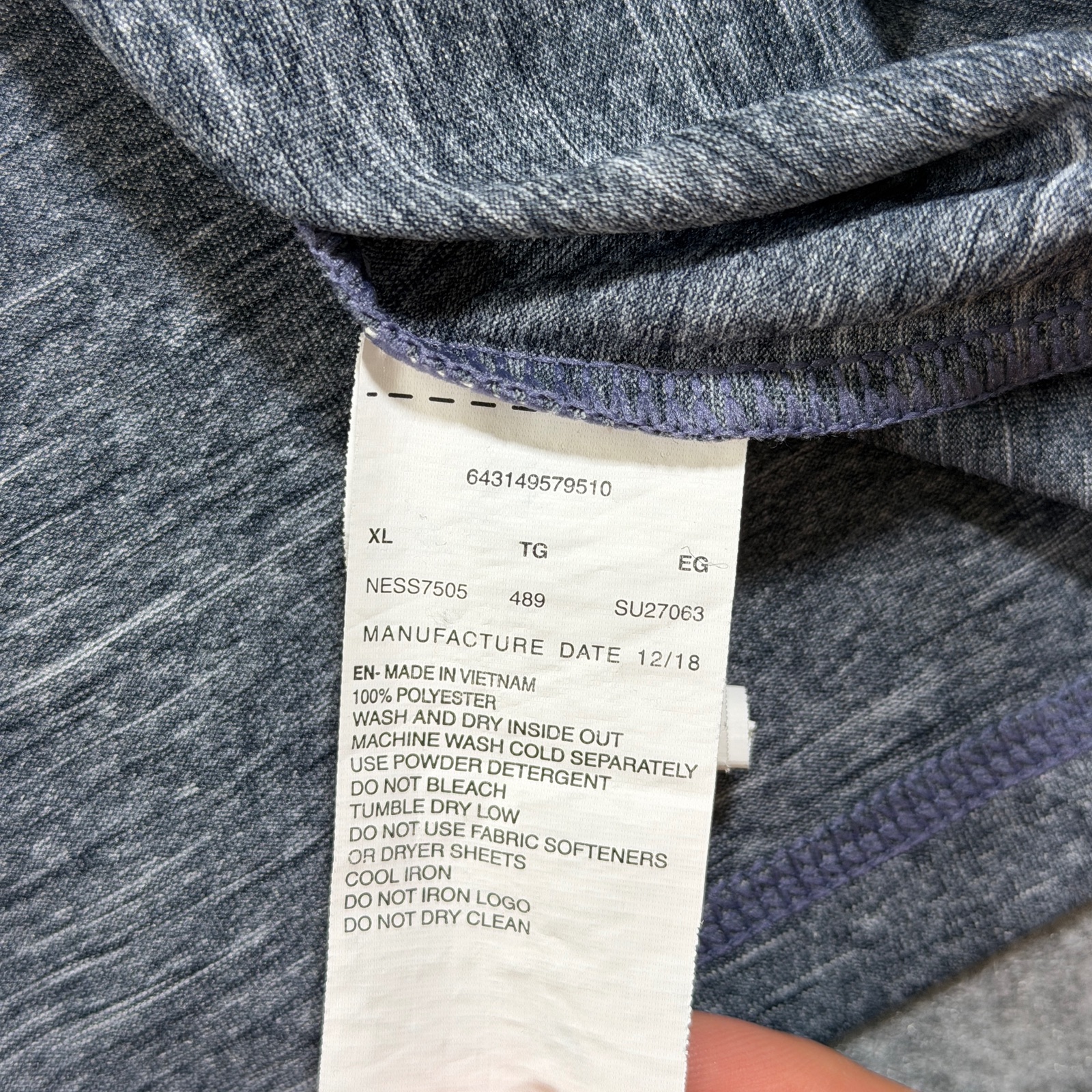 Nike Dri-FIT UPF 40+ T Shirt Mens XL Heather Gray Performance Athletic Training thumbnail 9