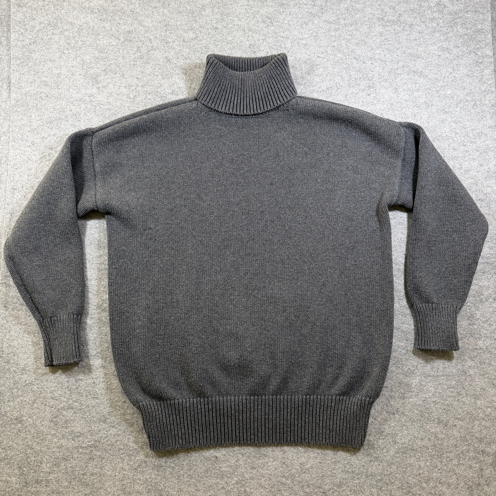 Madewell QUALITY Turtleneck Sweater Womens S Gray Heavyweight Cotton Ribbed Knit
