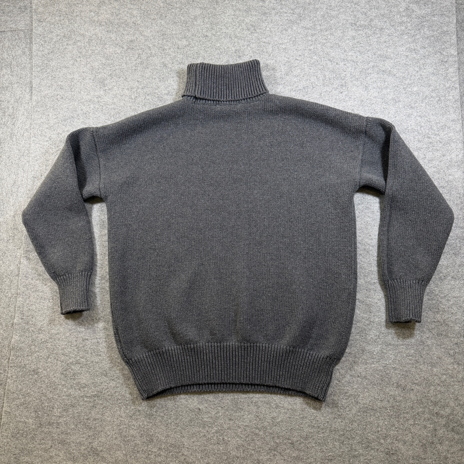Madewell QUALITY Turtleneck Sweater Womens S Gray Heavyweight Cotton Ribbed Knit thumbnail 2