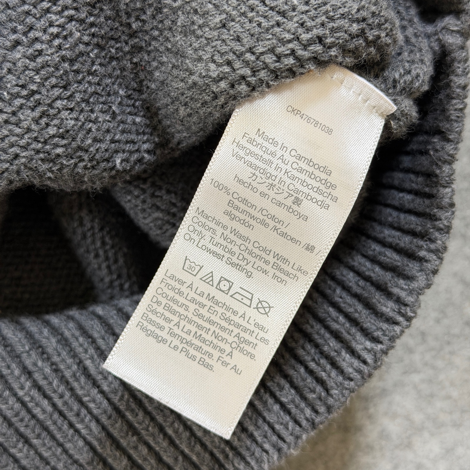 Madewell QUALITY Turtleneck Sweater Womens S Gray Heavyweight Cotton Ribbed Knit thumbnail 4