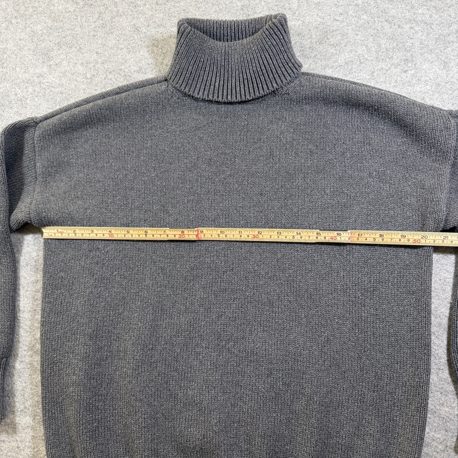 Madewell QUALITY Turtleneck Sweater Womens S Gray Heavyweight Cotton Ribbed Knit thumbnail 6