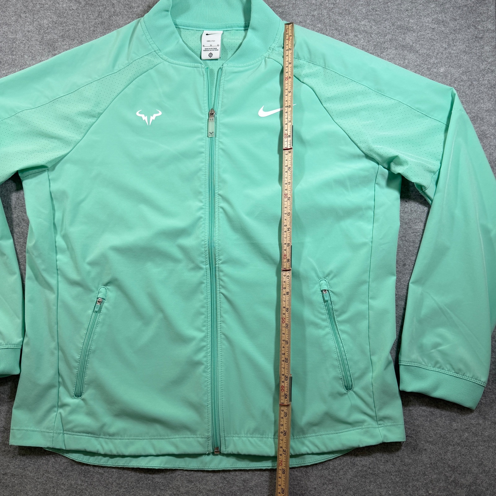 Nike Court Rafa Nadal Tennis Jacket Mens XL Mint Green Full Zip Dri-Fit Training thumbnail 6