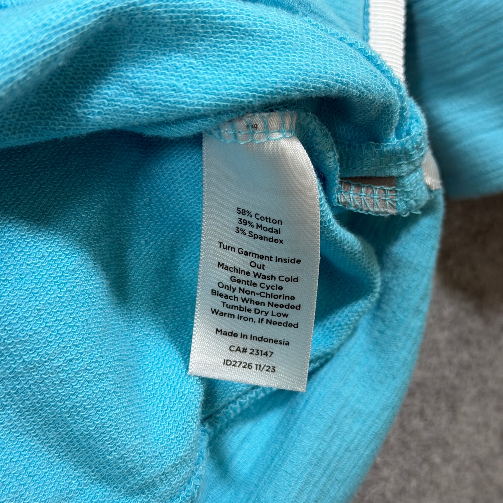 Talbots UPF 50+ Top Womens XL Turquoise French Terry Slub Knit V-Neck Stretch thumbnail 5