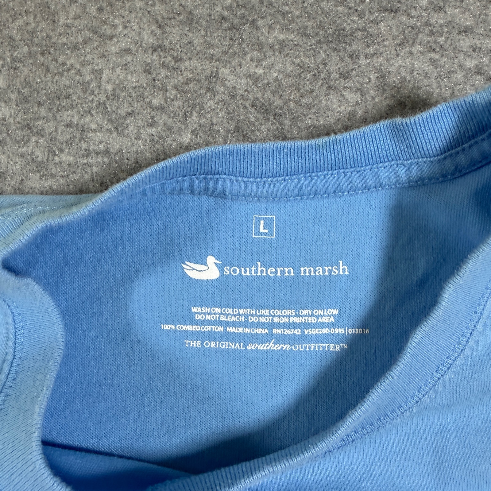 Southern Marsh Routes Tee Mens L Light Blue Graphic Map Cotton Short Sleeve thumbnail 3