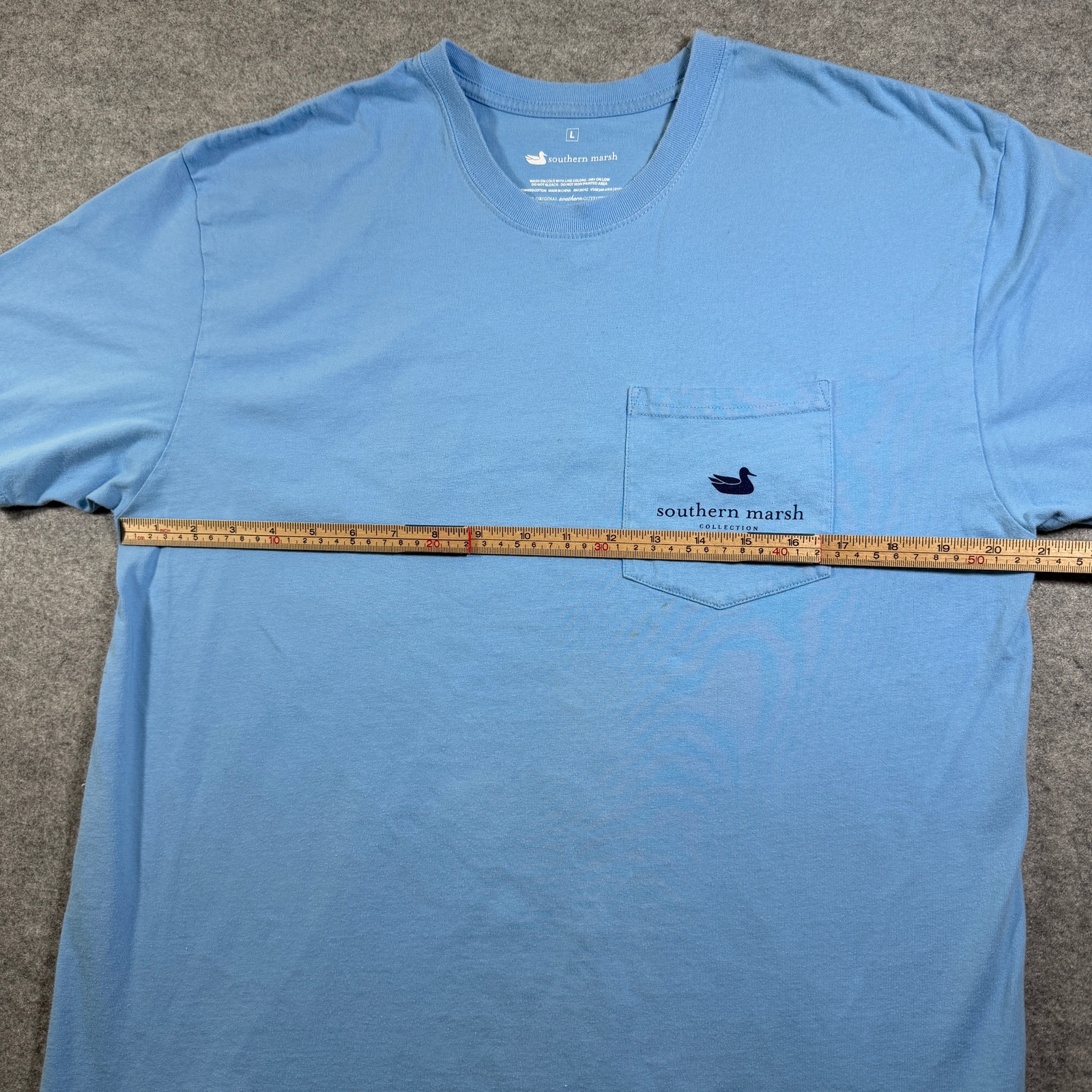 Southern Marsh Routes Tee Mens L Light Blue Graphic Map Cotton Short Sleeve thumbnail 8
