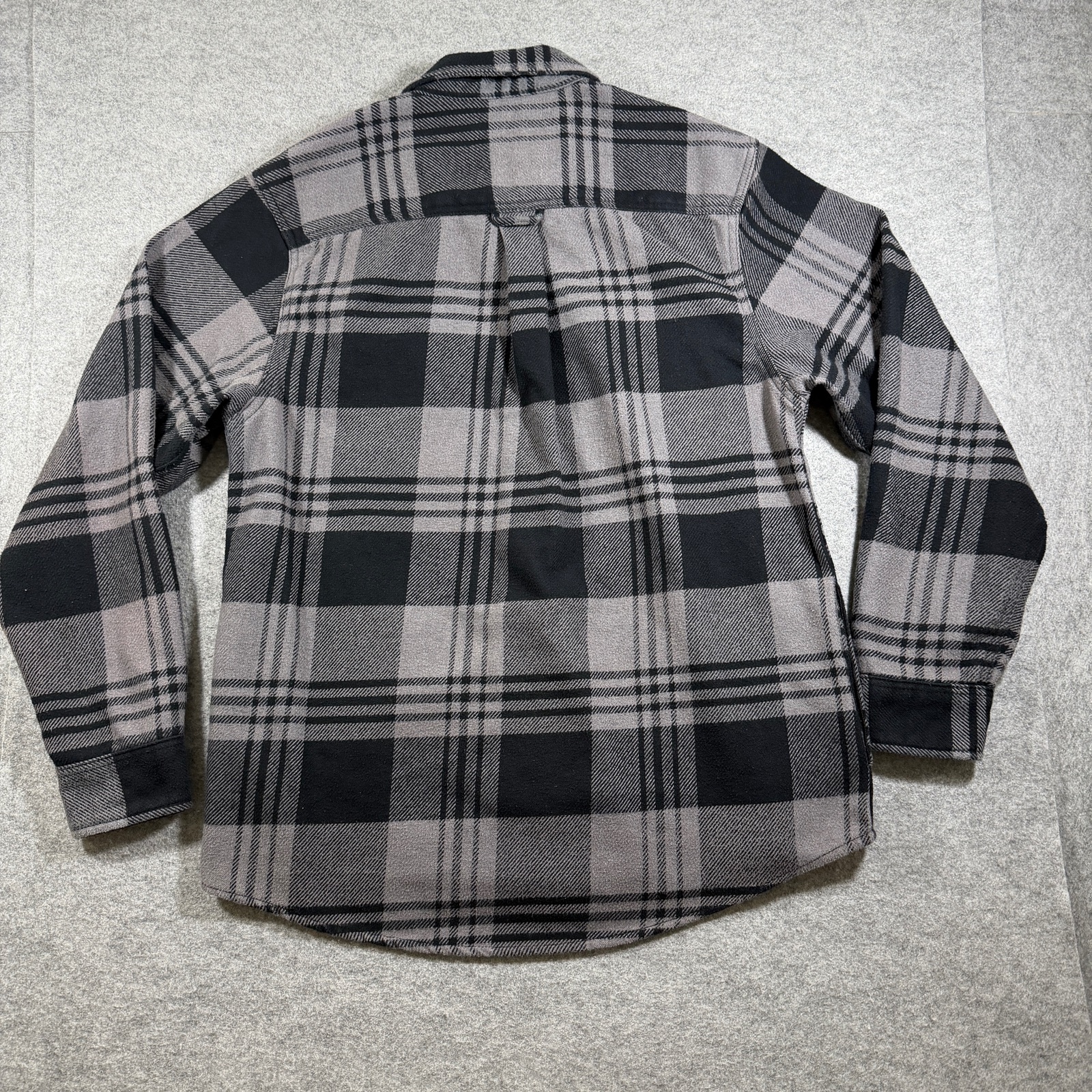 Orvis Heavyweight Flannel Shirt Mens L Gray Black Button Up 4 Pocket Outdoor thumbnail 2