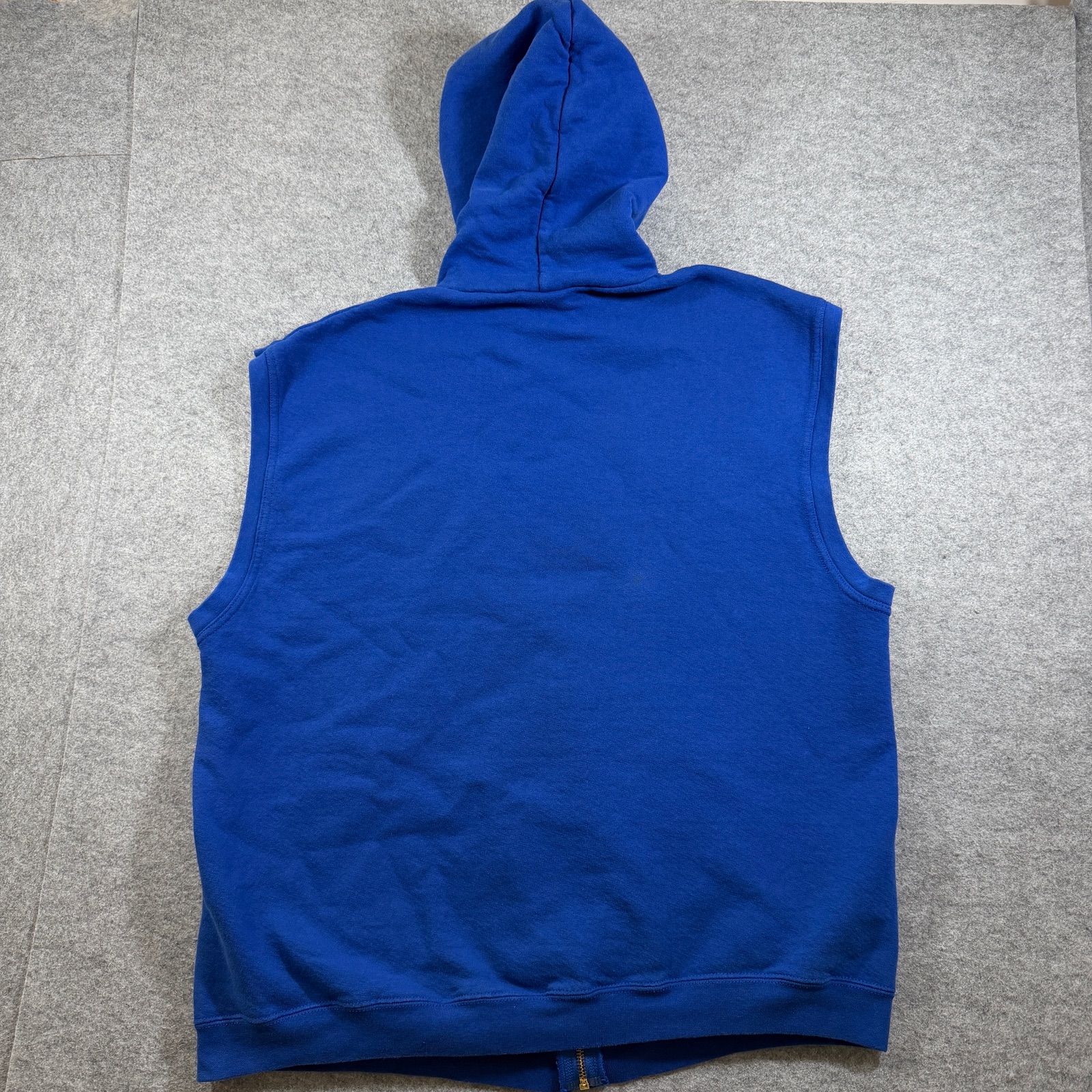 Vintage 90s Nike Sleeveless Zip Hoodie Mens L Blue Swoosh Made In USA Streetwear thumbnail 2
