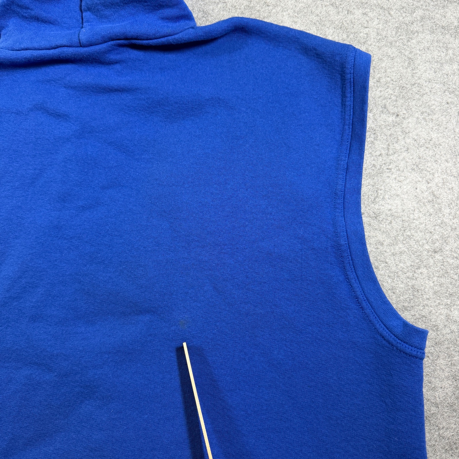 Vintage 90s Nike Sleeveless Zip Hoodie Mens L Blue Swoosh Made In USA Streetwear thumbnail 3