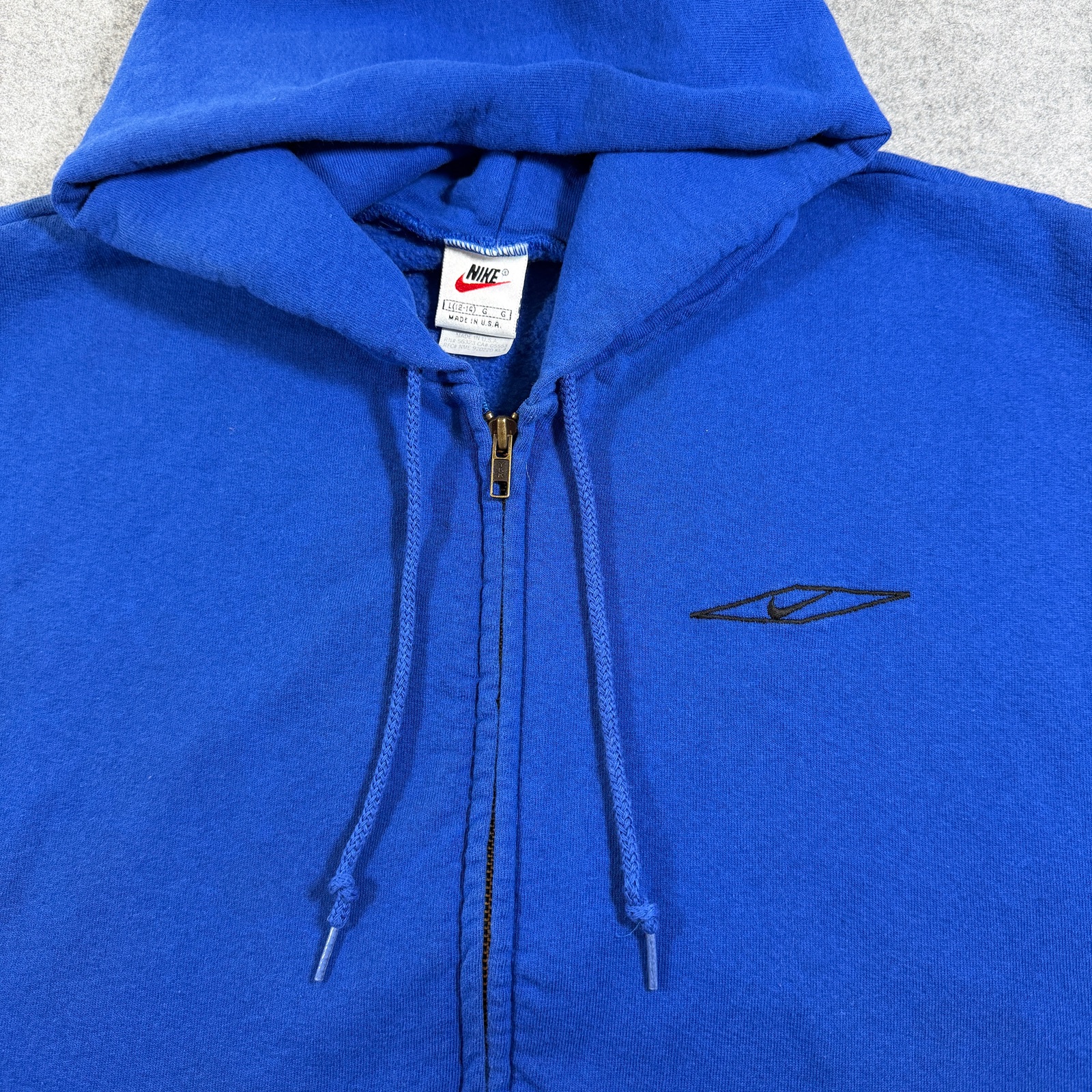 Vintage 90s Nike Sleeveless Zip Hoodie Mens L Blue Swoosh Made In USA Streetwear thumbnail 4