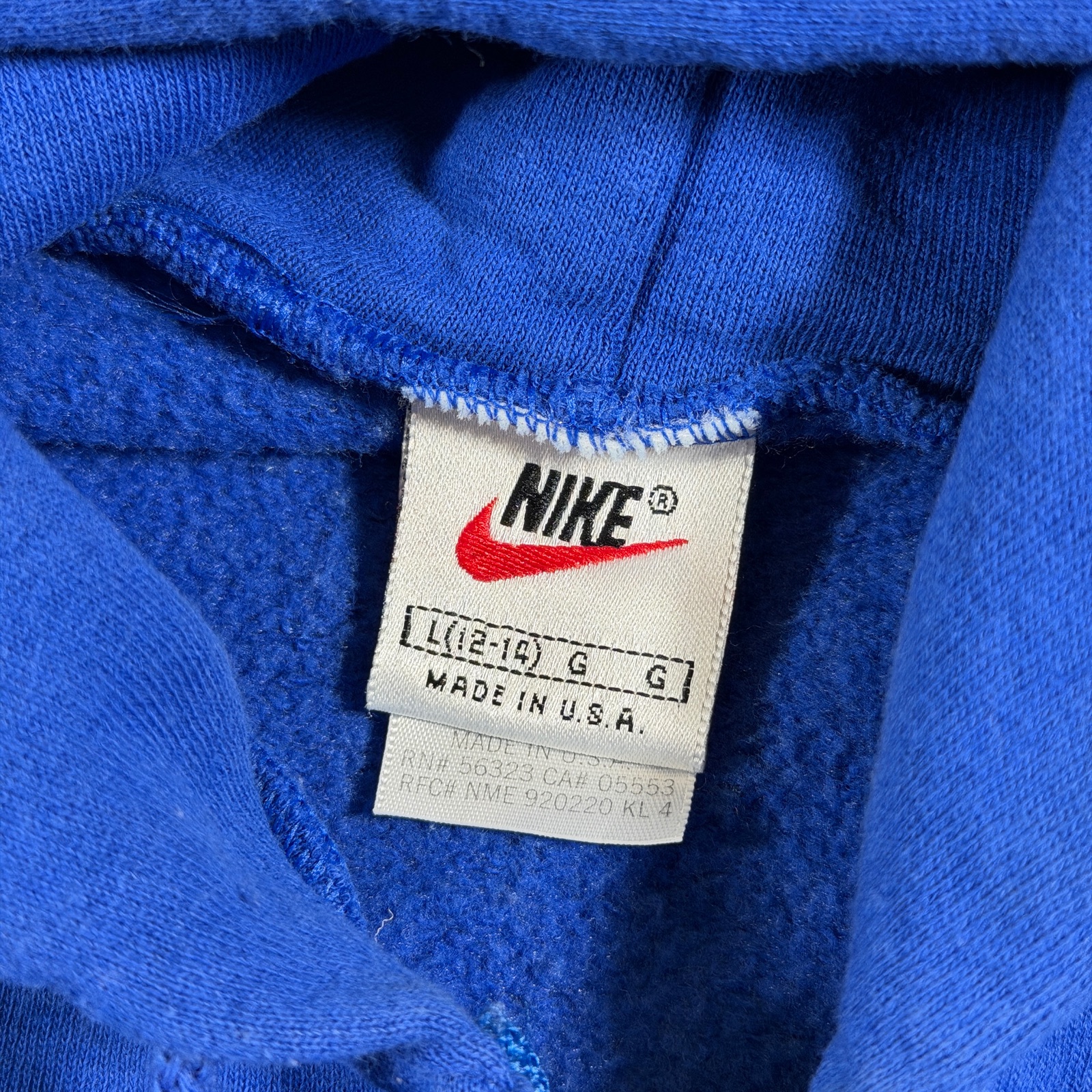 Vintage 90s Nike Sleeveless Zip Hoodie Mens L Blue Swoosh Made In USA Streetwear thumbnail 5