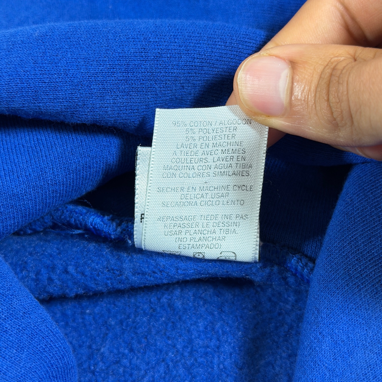 Vintage 90s Nike Sleeveless Zip Hoodie Mens L Blue Swoosh Made In USA Streetwear thumbnail 12