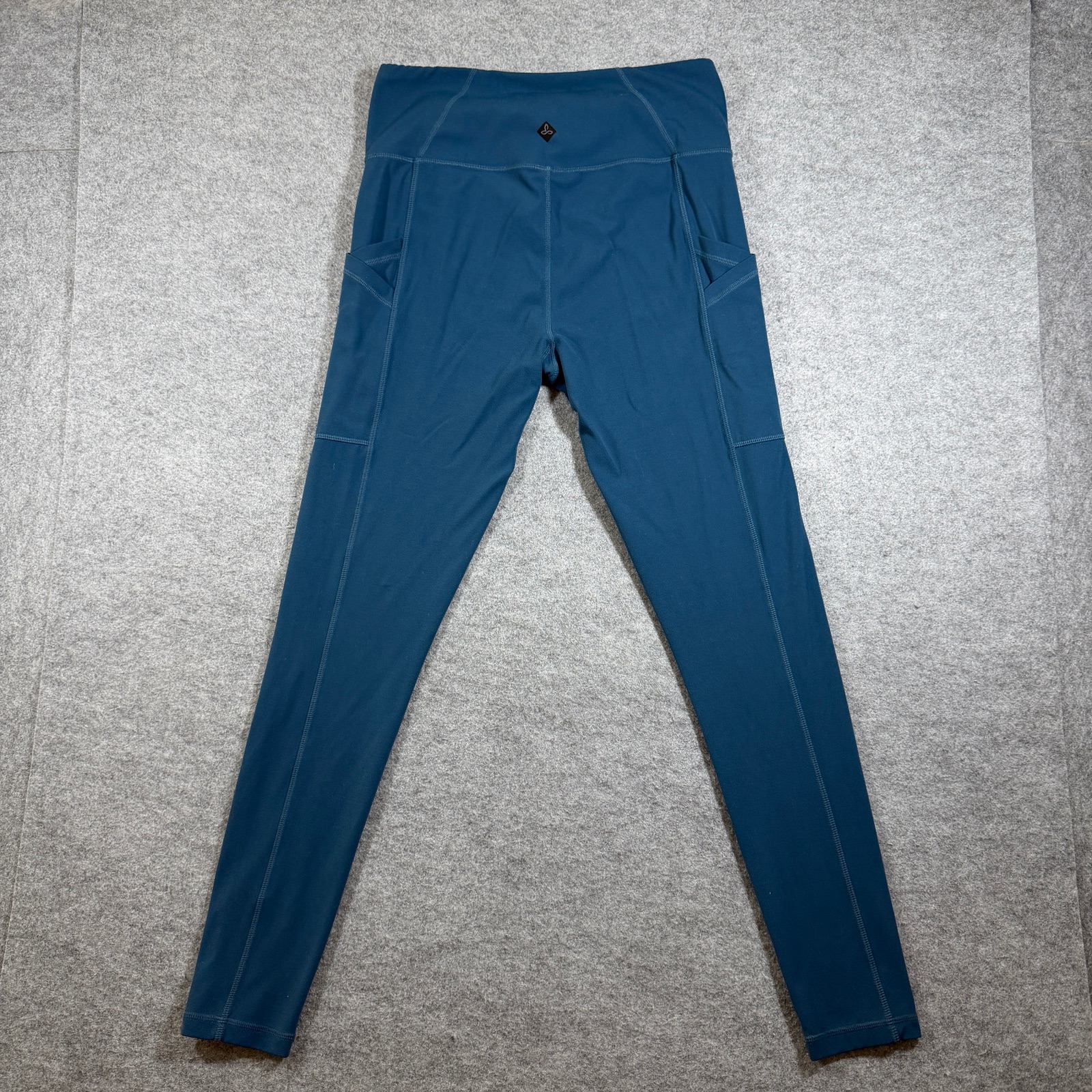 prAna Leggings Womens M Teal Blue High Waist Slim Fit Athletic Yoga Workout