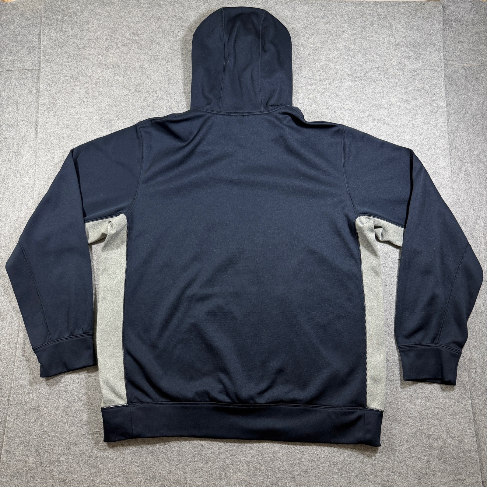 Nike Therma-FIT Hoodie Mens L Navy Gray Fleece Pullover Running Training Athlete thumbnail 2